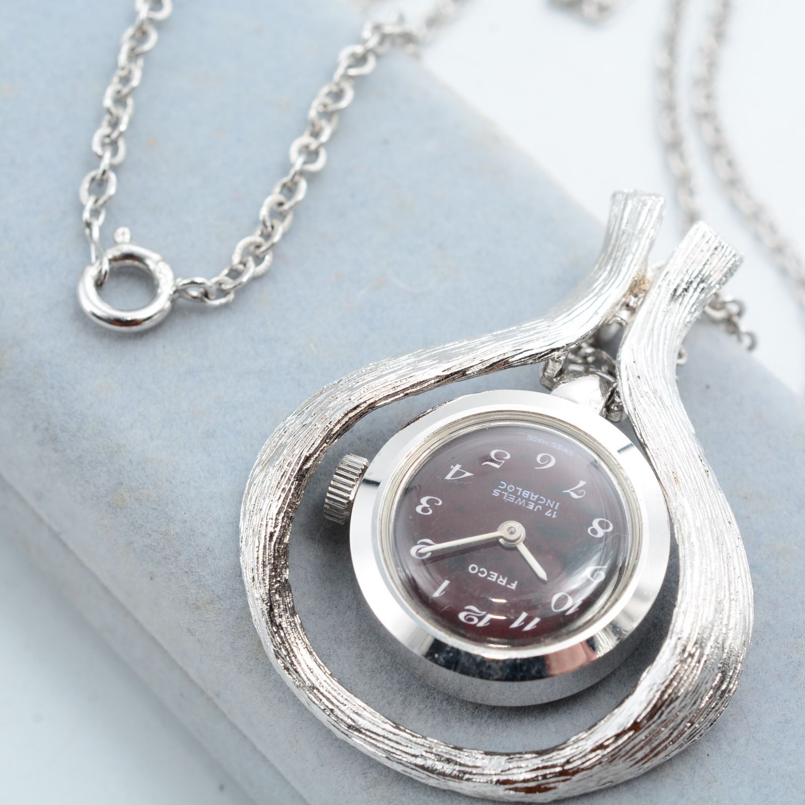 FRECO フレコ Pocket Watch ポケットウォッチ Manual Wind 手巻き ステンレス ラウンド レディース 女性 箱付き 稼働品 6,825円