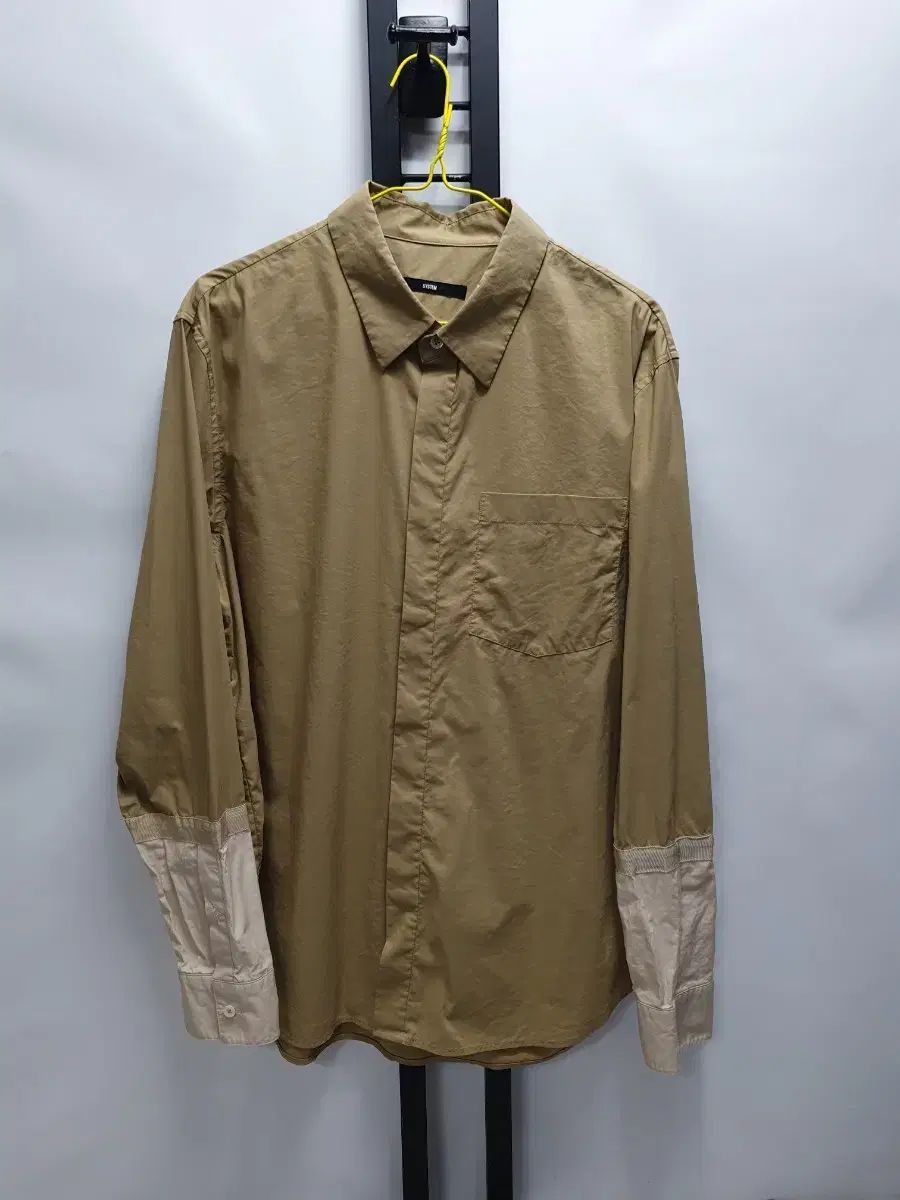 SYSTEM homme システムオム シャツ 長袖 ナイロンブレンド スチールロゴ シャツ 100