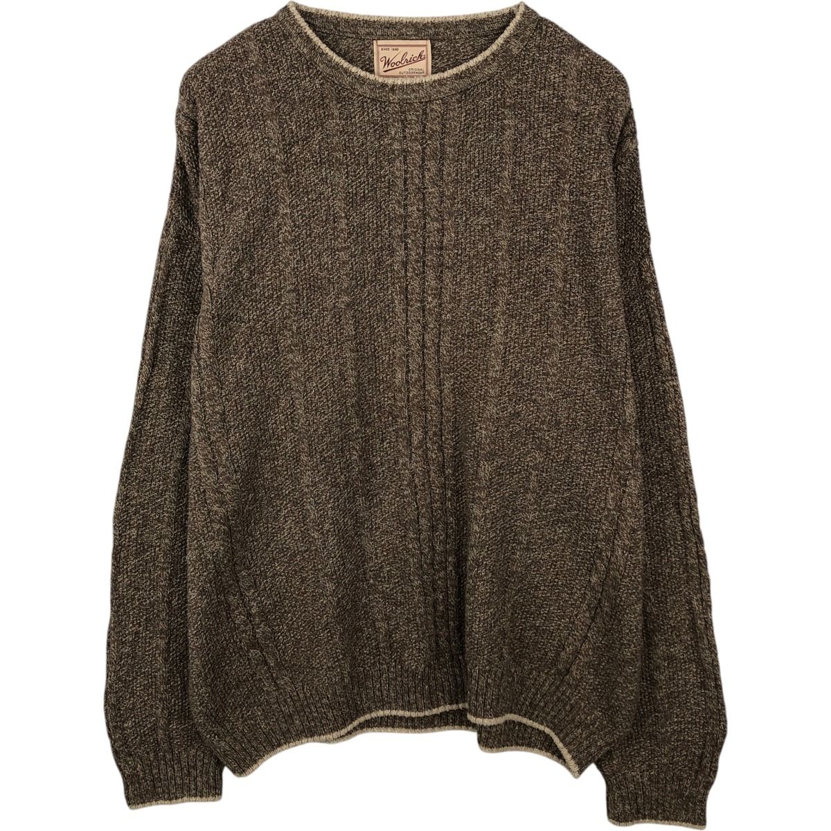 古着 00年代 ウールリッチ WOOLRICH ケーブル編み コットンニットセーター USA製 メンズXL相当/eaa637250
