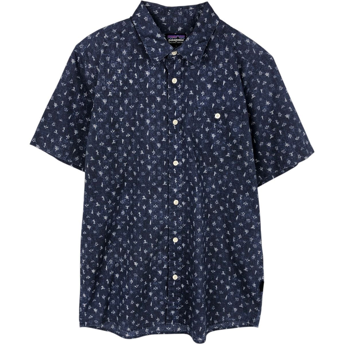 古着 パタゴニア Patagonia ORGANIC COTTON オーガニックコットン ゴートゥーシャツ 52691SP16 総柄 半袖 コットンシャツ/eaa632787