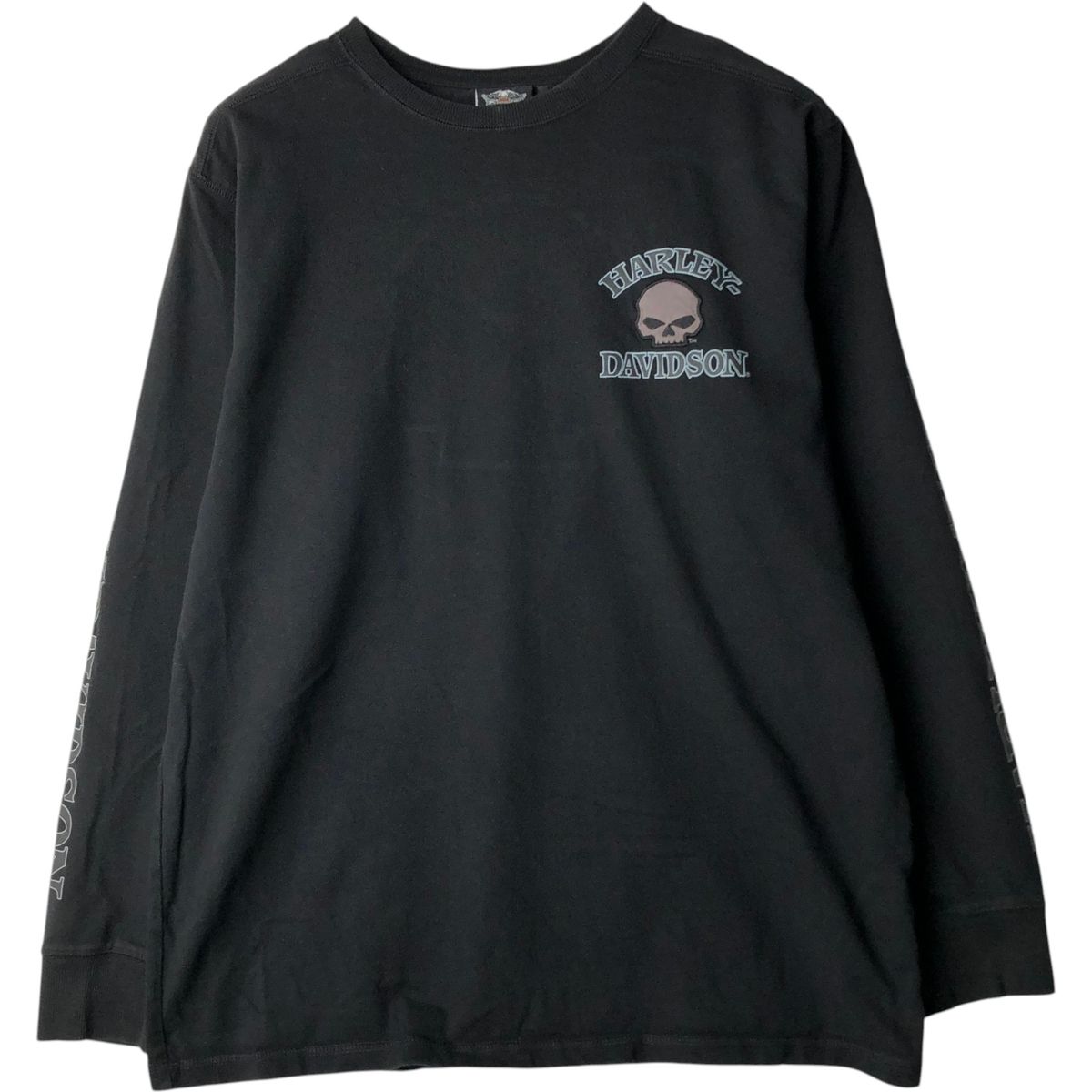 古着 ハーレーダビッドソン Harley-Davidson ドクロ柄 スカル柄 モーターサイクル ロングTシャツ ロンT メンズL相当/eaa638084