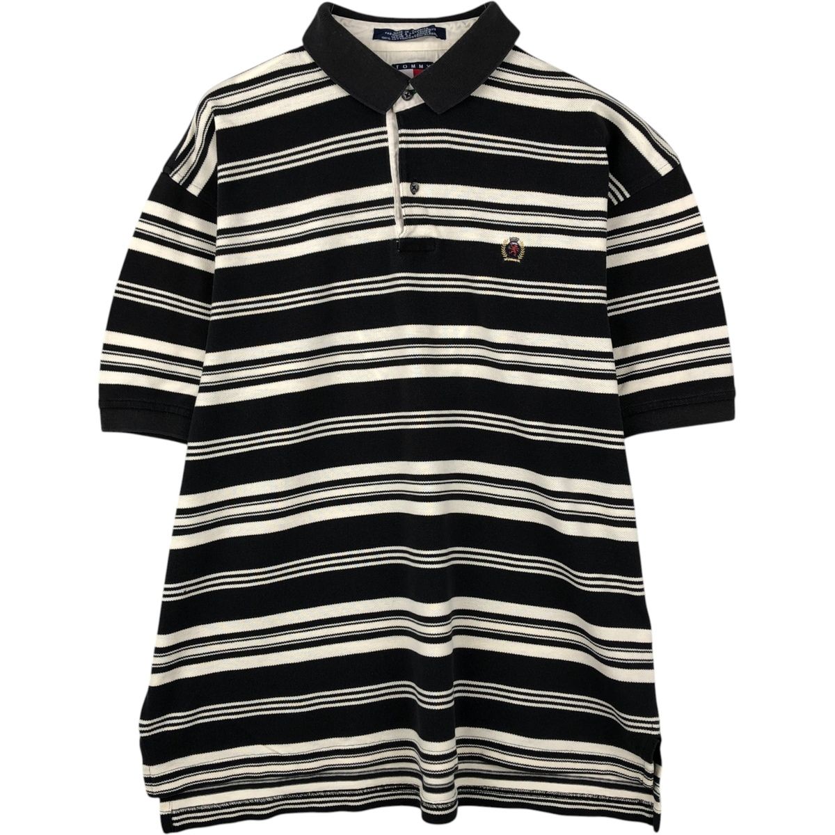 古着 90年代 トミーヒルフィガー TOMMY HILFIGER マルチボーダー 半袖 ボーダー ポロシャツ メンズL相当/eaa635242