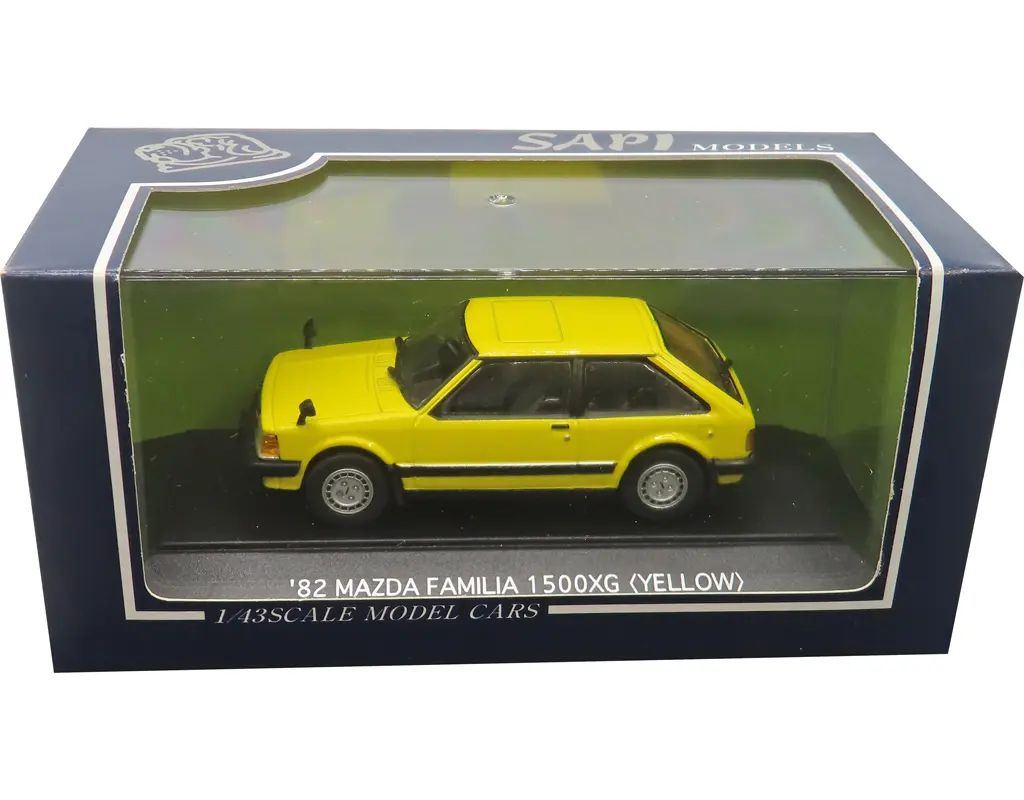 【中古】ミニカー 1/43 MAZDA FAMILIA 1982 1500XG(イエロー) [G006]