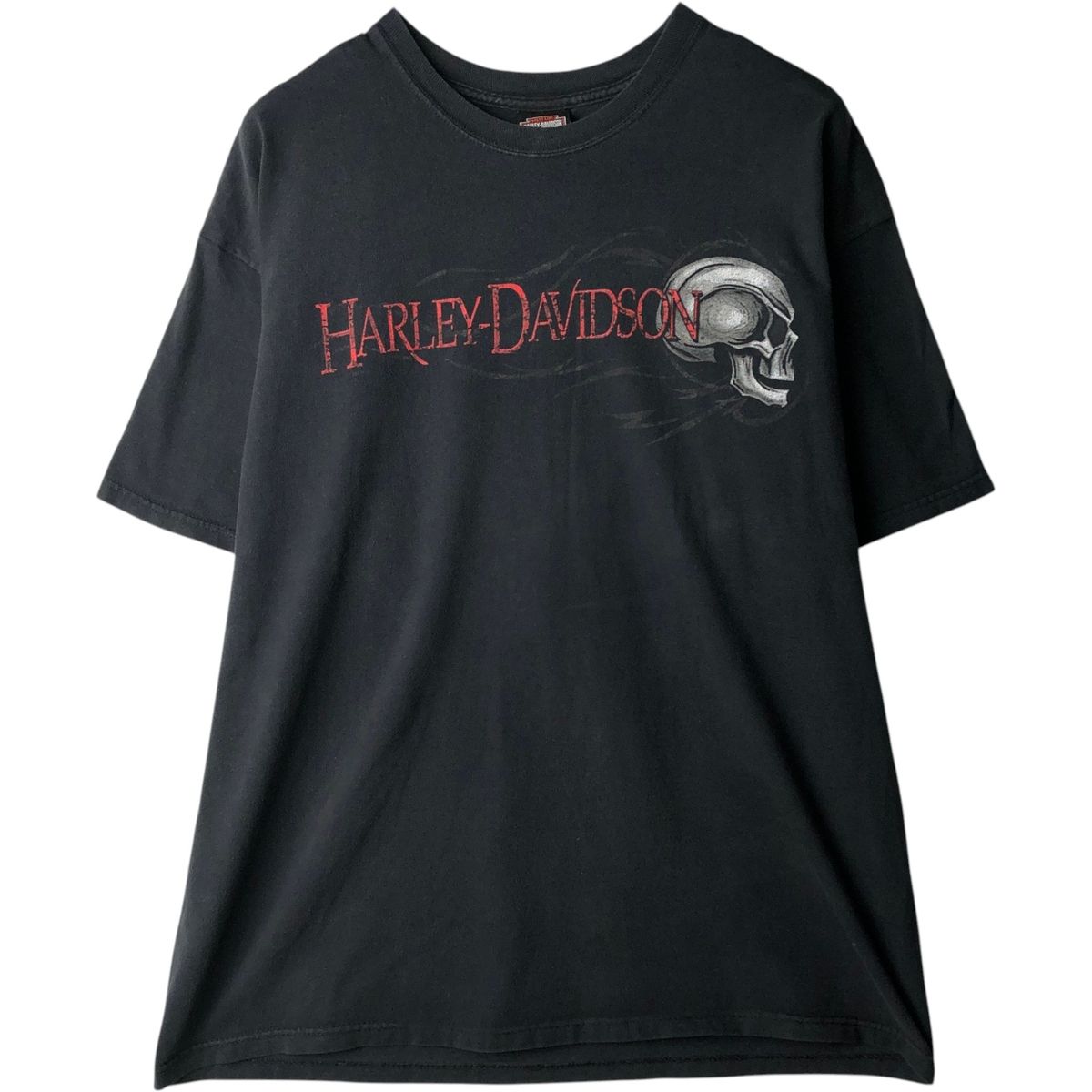 古着 00年代 ハーレーダビッドソン Harley-Davidson ドクロ柄 スカル柄 モーターサイクル バイクTシャツ USA製 メンズXL相当/eaa636941