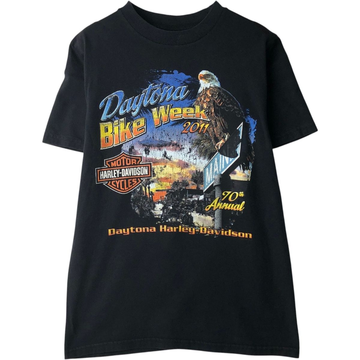 古着 ハーレーダビッドソン Harley-Davidson 鷲柄 イーグル柄 モーター 