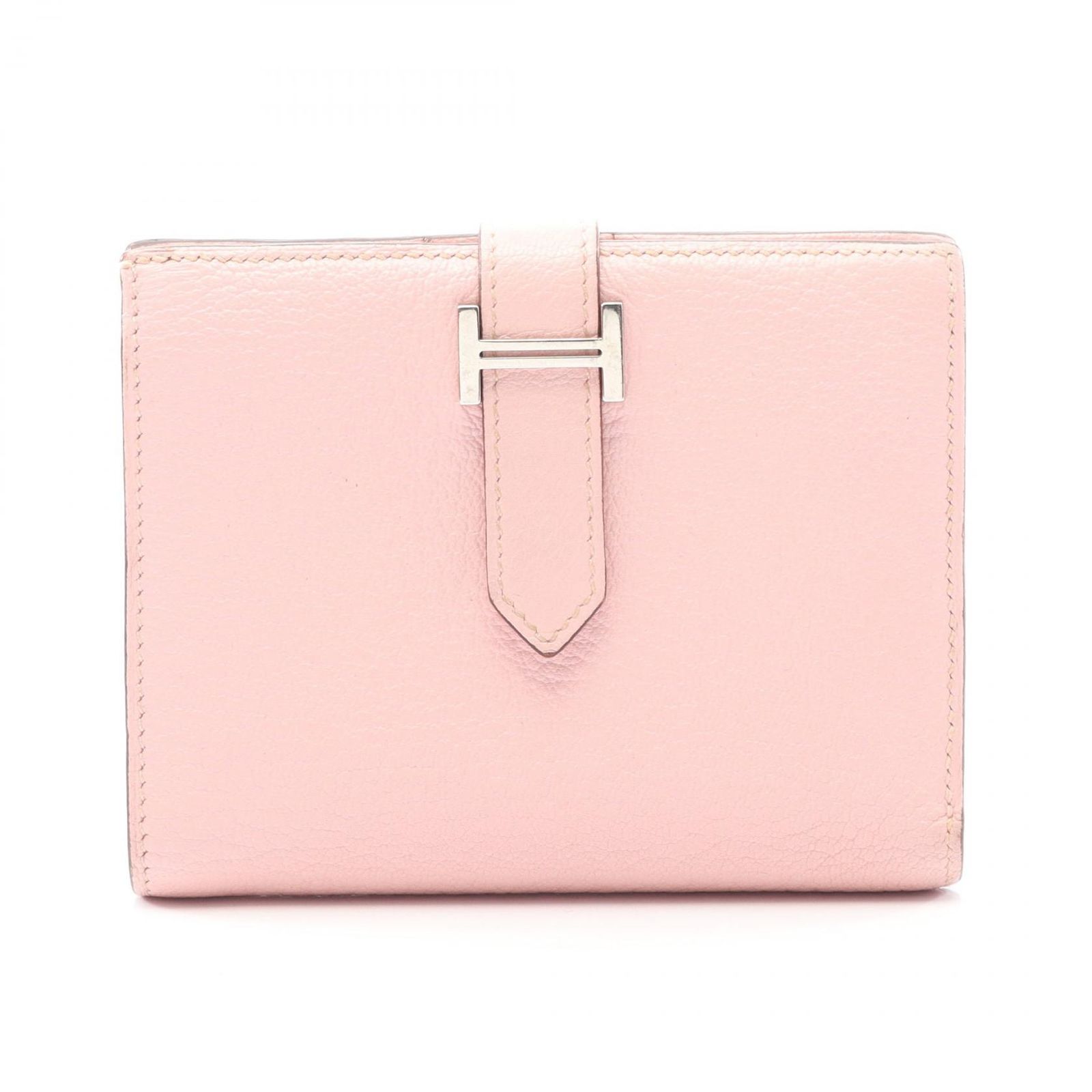 エルメス HERMES 二つ折り財布 ベアンコンパクト ローズサクラ レザー ベアン コンパクト ローズサクラ レディース Used B
