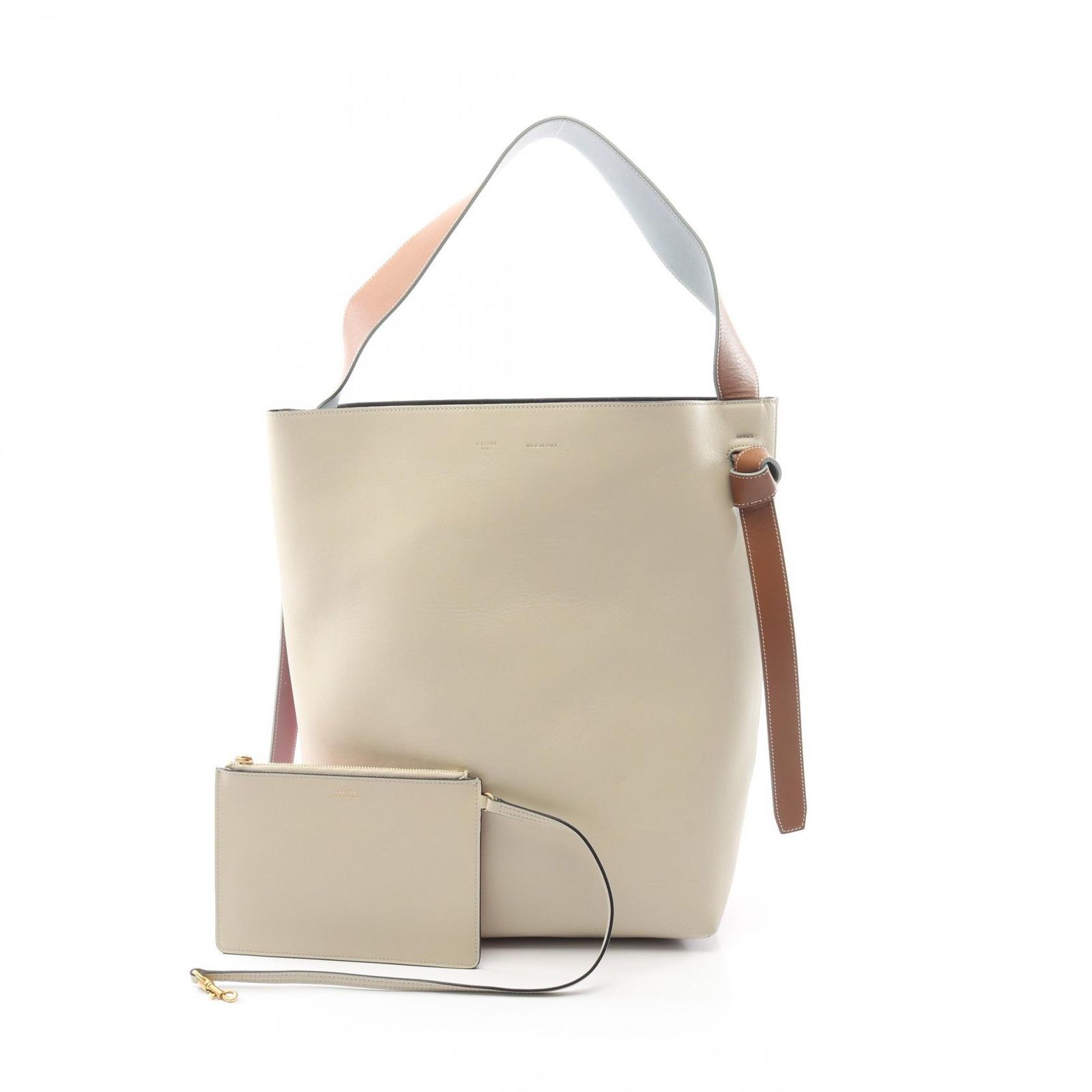 セリーヌ CELINE ショルダーバッグ ツイステッド カバ スモール 177053 レッド/アイボリー/ブラウン レザー ツイステッド カバ スモール レディース Used A