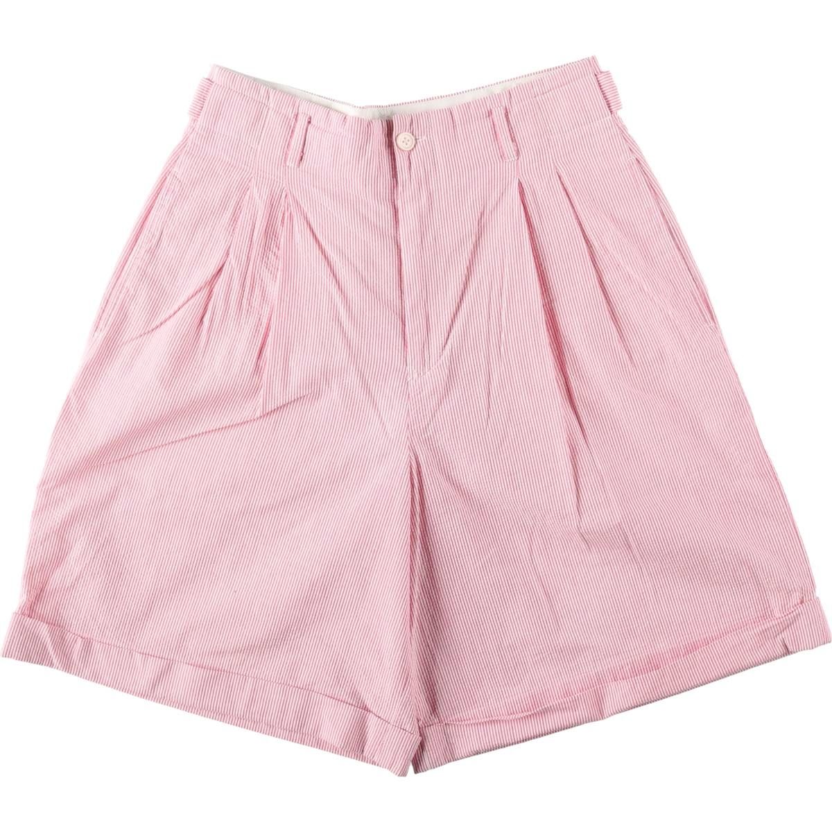 古着 ラルフローレン Ralph Lauren ストライプ柄 シアサッカー ツータック コットンショーツ ショートパンツ/eaa637994