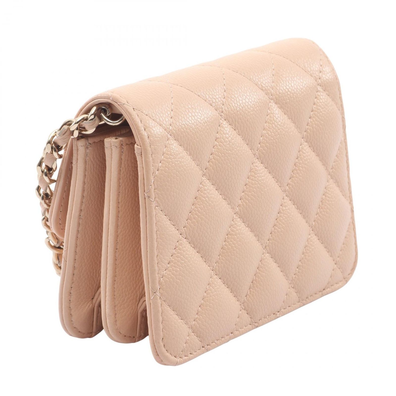 シャネル CHANEL ミニマトラッセ ショルダーバッグ バッグ レザー カーフ（牛革） レディース ベージュ系 【中古】 シャネルミニマトラッセ チェーンショルダーバッグ メタリックベージュ