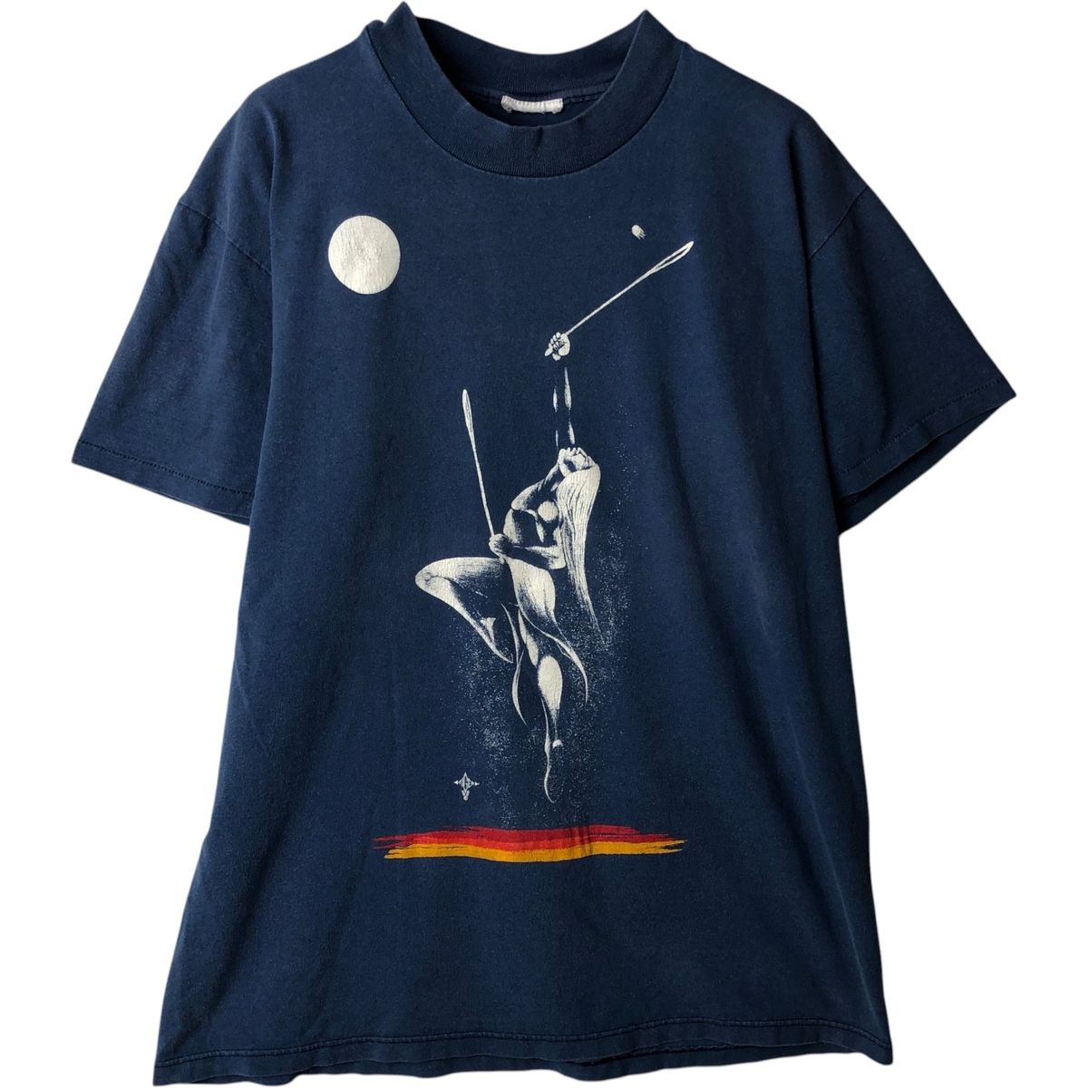 古着 ~90年代 モックネック プリントTシャツ メンズS相当 ヴィンテージ/eaa636641