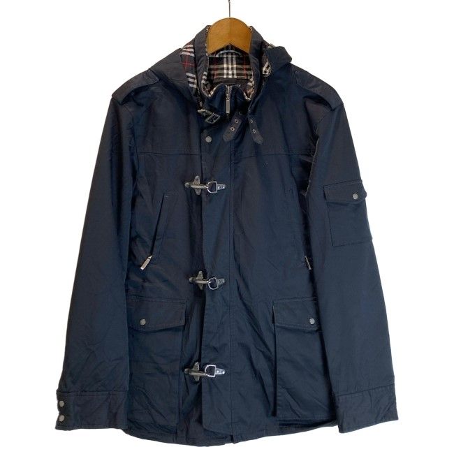 【中古】　BURBERRY BLACK LABEL　ナイロンジャケット　ハイネック　フルジップ　無地　古着　/1156
