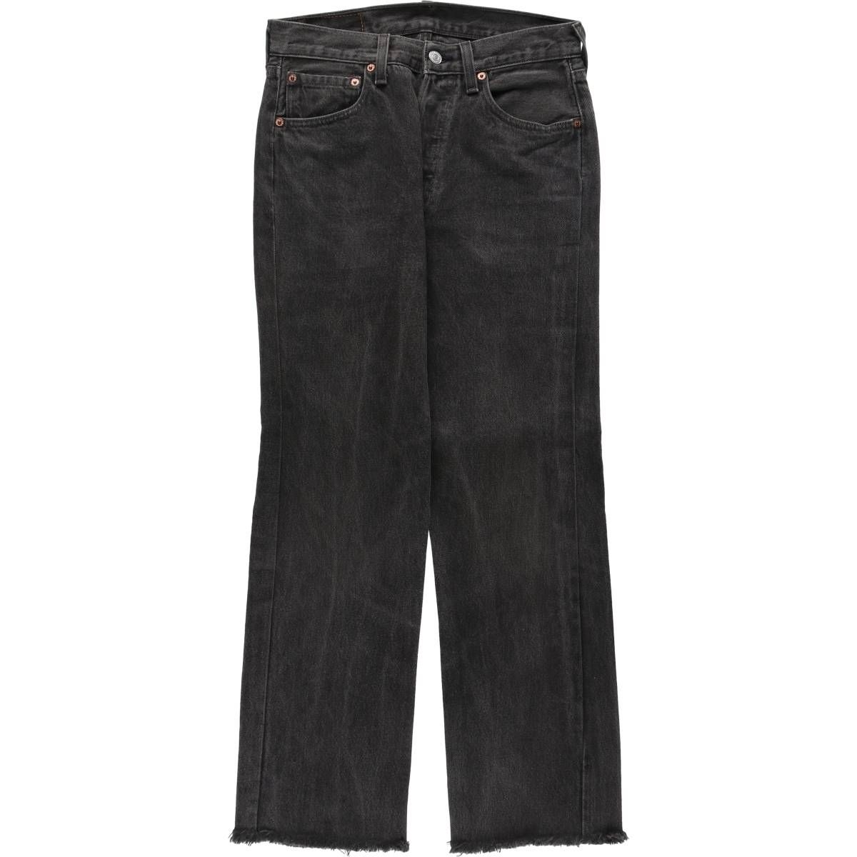 古着 90年代 リーバイス Levi's 6501-0660 カットオフ ブラックデニム ストレートデニムパンツ USA製 レディースL(w28)相当/eaa637989 14,500円