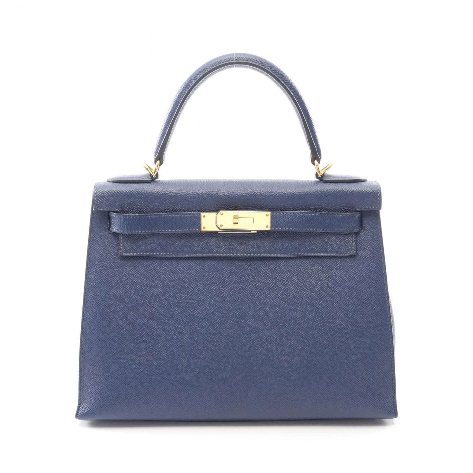 エルメス HERMES ハンドバッグ ケリー28 ブルーアンクル レザー カーフ（牛革） ケリー28 ブルーアンクル レディース Used A