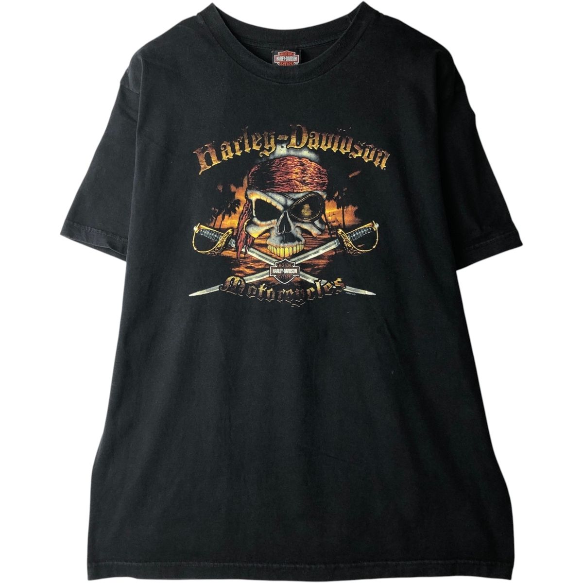 古着 00年代 ハーレーダビッドソン Harley-Davidson ドクロ柄 スカル柄 モーターサイクル バイクTシャツ USA製 メンズXL相当/eaa636967