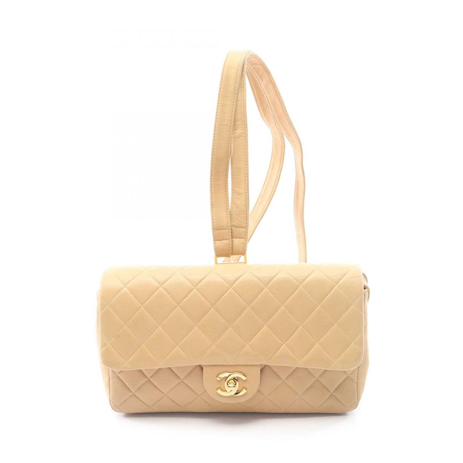 シャネル CHANEL リュックサック バックパック マトラッセ ベージュ ラムスキン（羊革） マトラッセ バックパック レディース Used B