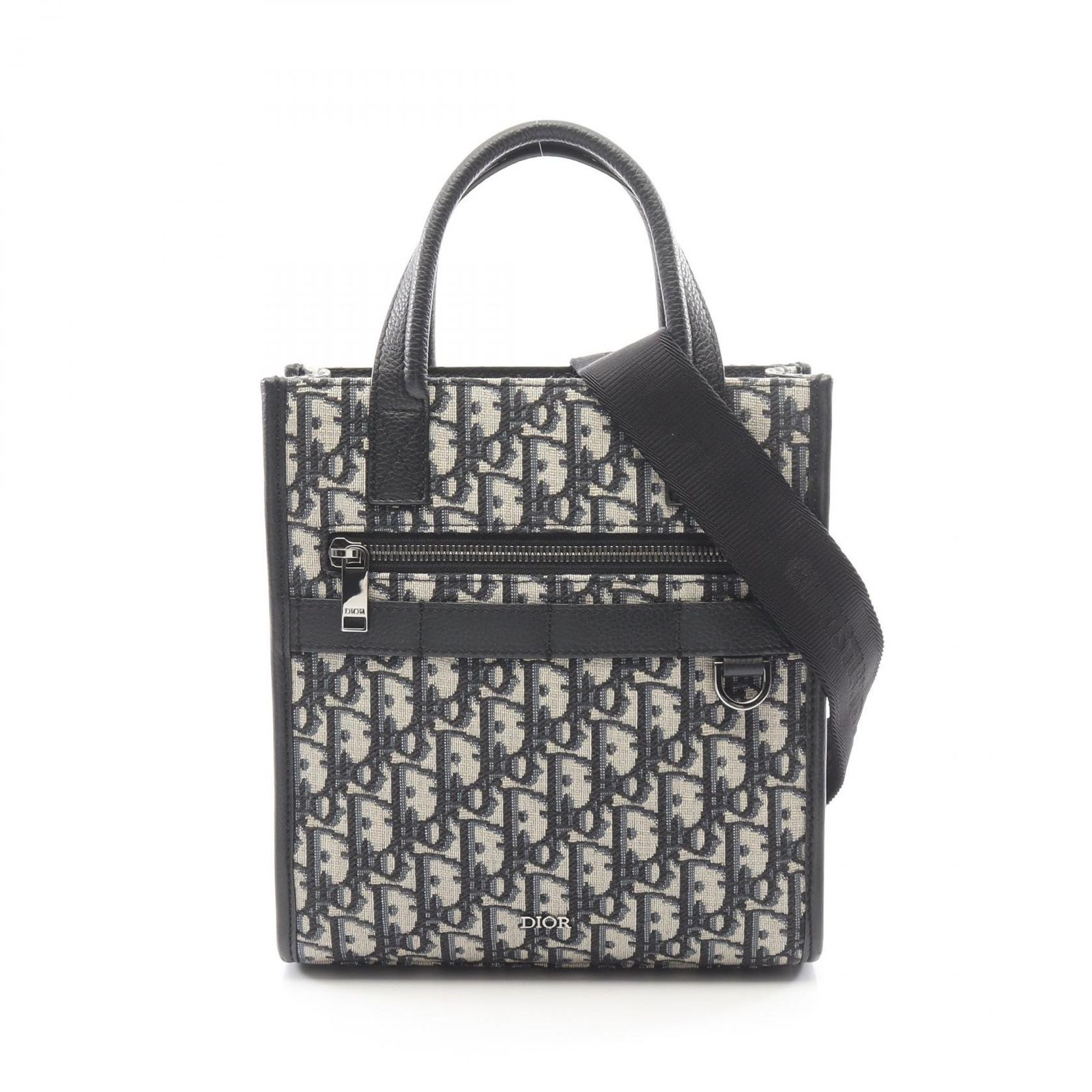 ディオール Dior ハンドバッグ Safari サファリ ノースサウス オブリーク 1ESPO311YKY ネイビー キャンバス レザー オブリーク Safari ノースサウス トートバッグ メンズ