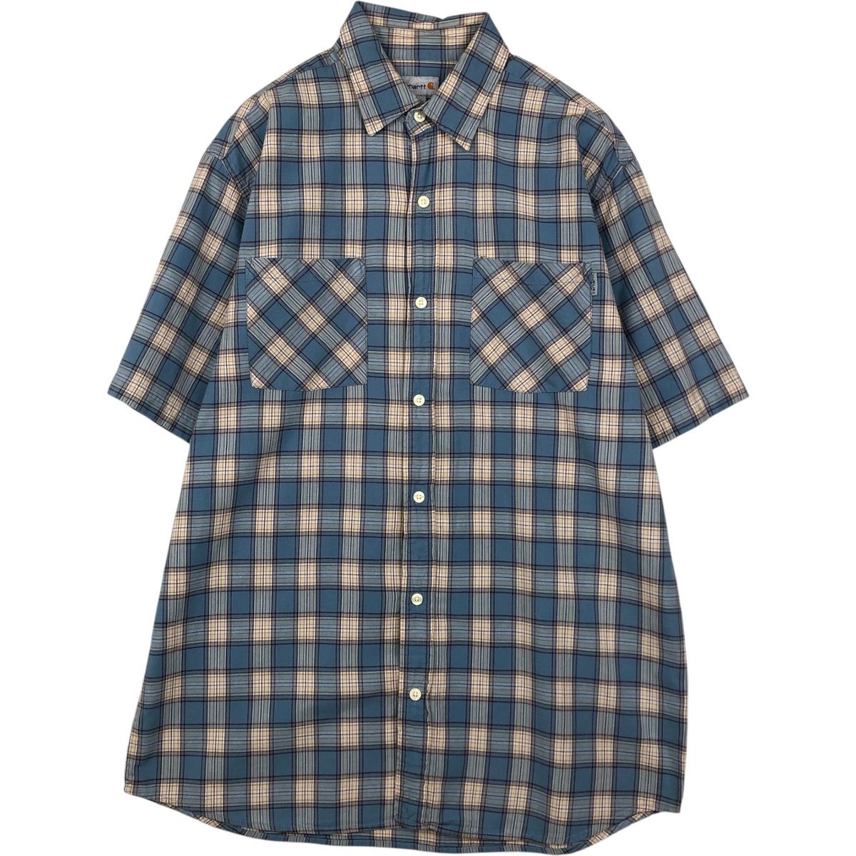 正規品，お得 古着 カーハート Carhartt チェック柄 半袖 ワークシャツ 