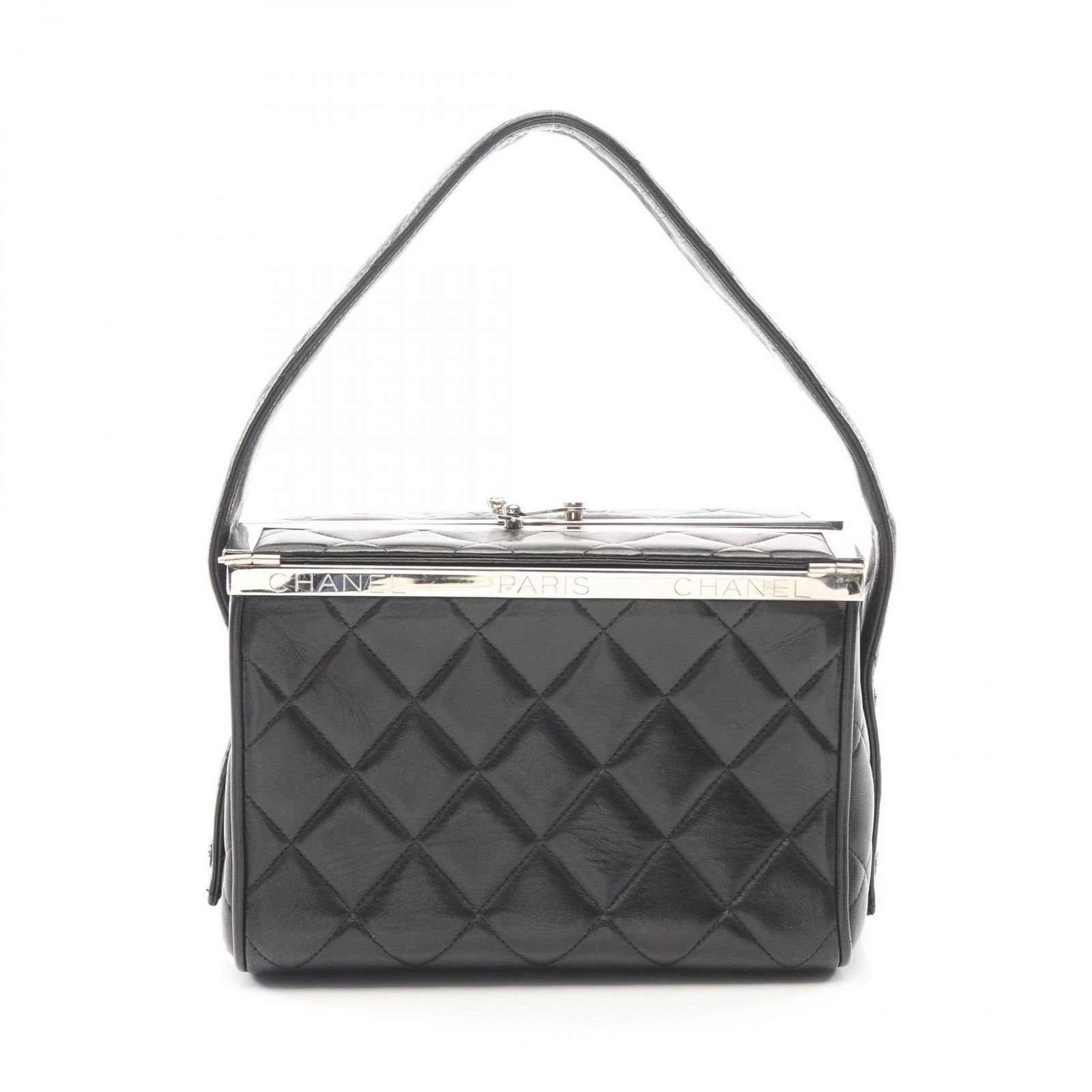 シャネル CHANEL ハンドバッグ マトラッセ ブラック ラムスキン（羊革） マトラッセ バニティ ハンドバッグ レディース Used B