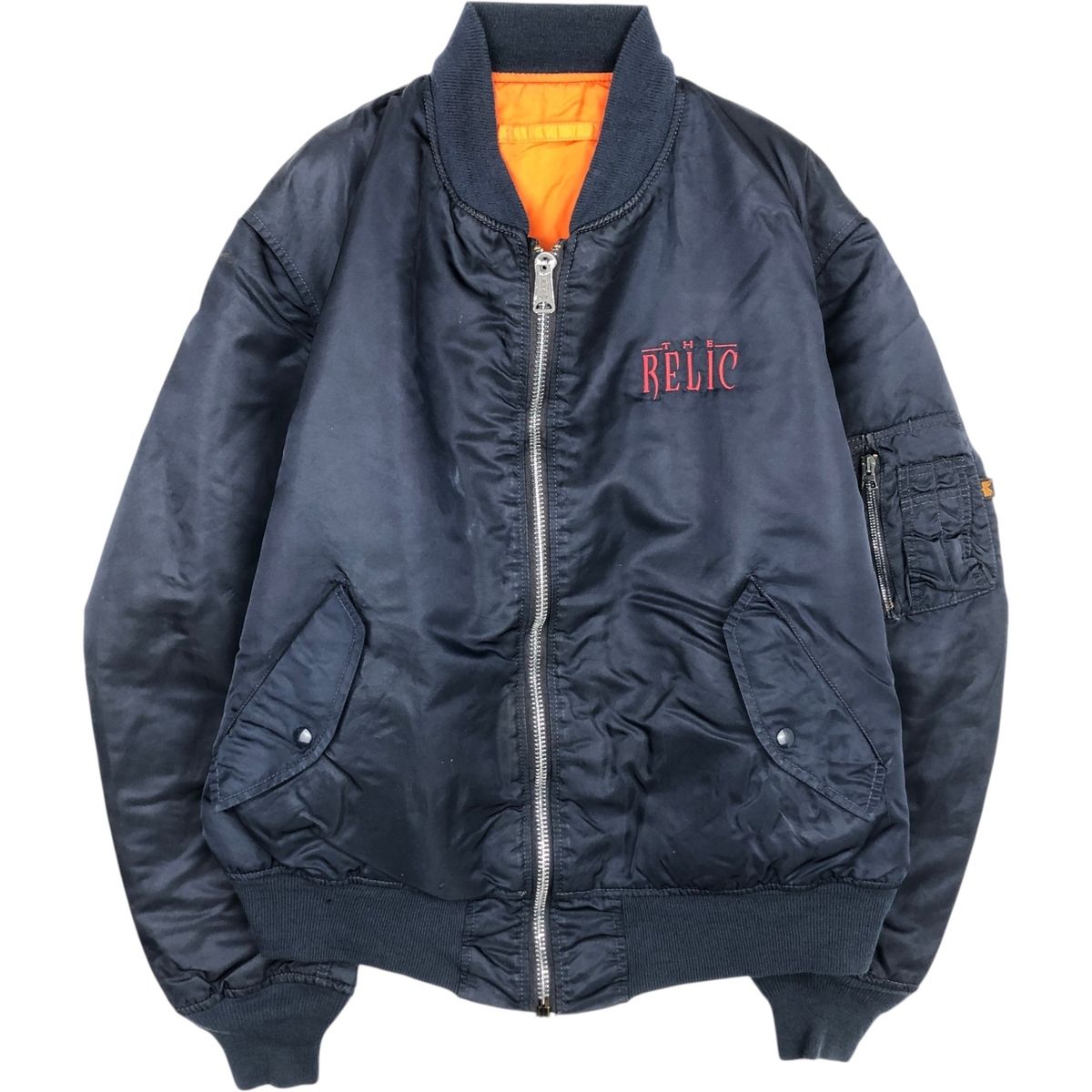 古着 90年代 民間品 アルファ ALPHA MA-1タイプ 中綿入り ミリタリー フライトジャケット USA製 メンズXL相当/eaa636608