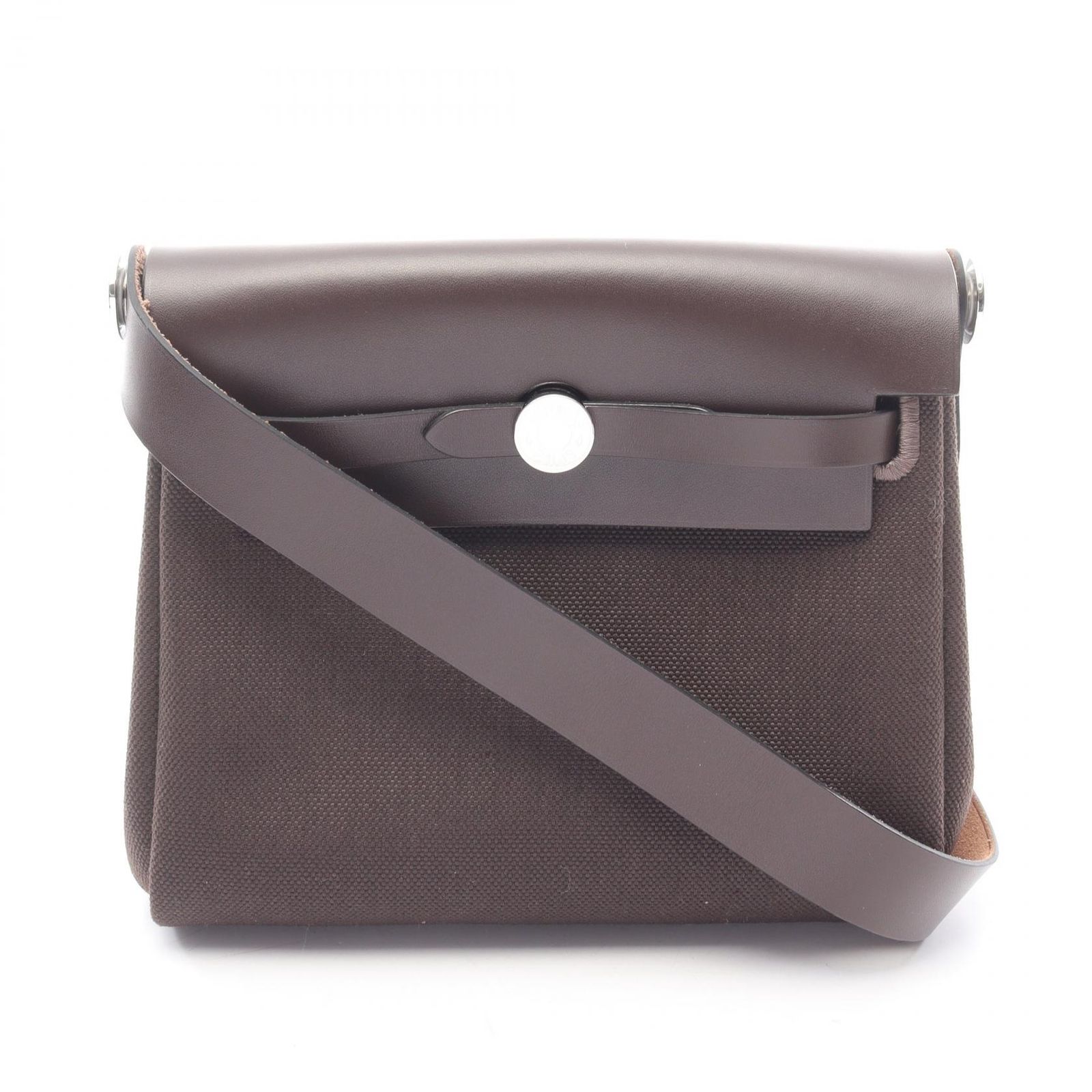 エルメス HERMES ショルダーバッグ エールバッグジップ ミニ エベンヌ レザー キャンバス エールバッグジップ ミニ エベンヌ レディース Used A