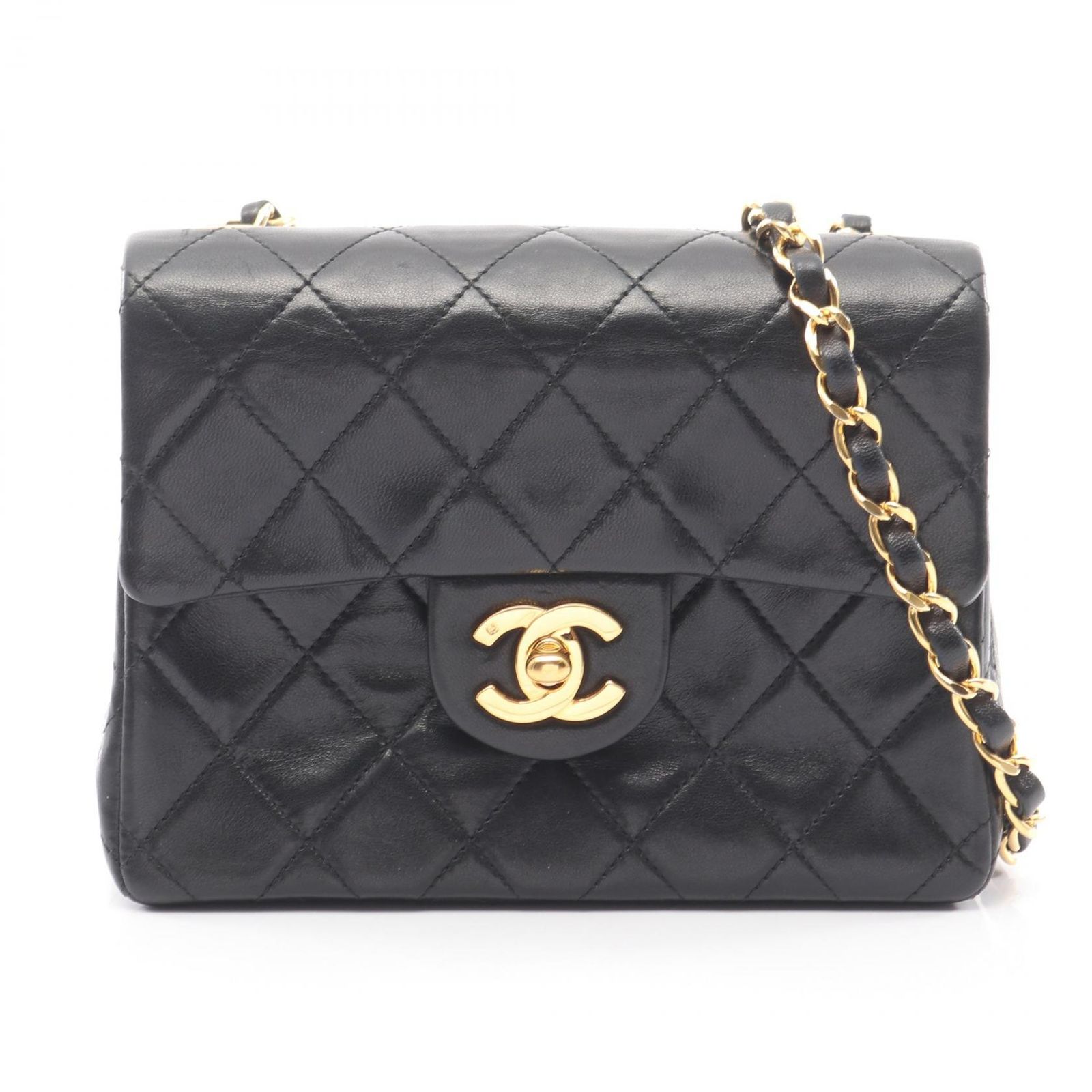 シャネル CHANEL ショルダーバッグ ミニマトラッセ ブラック ラムスキン（羊革） ミニマトラッセ チェーンショルダー レディース Used A