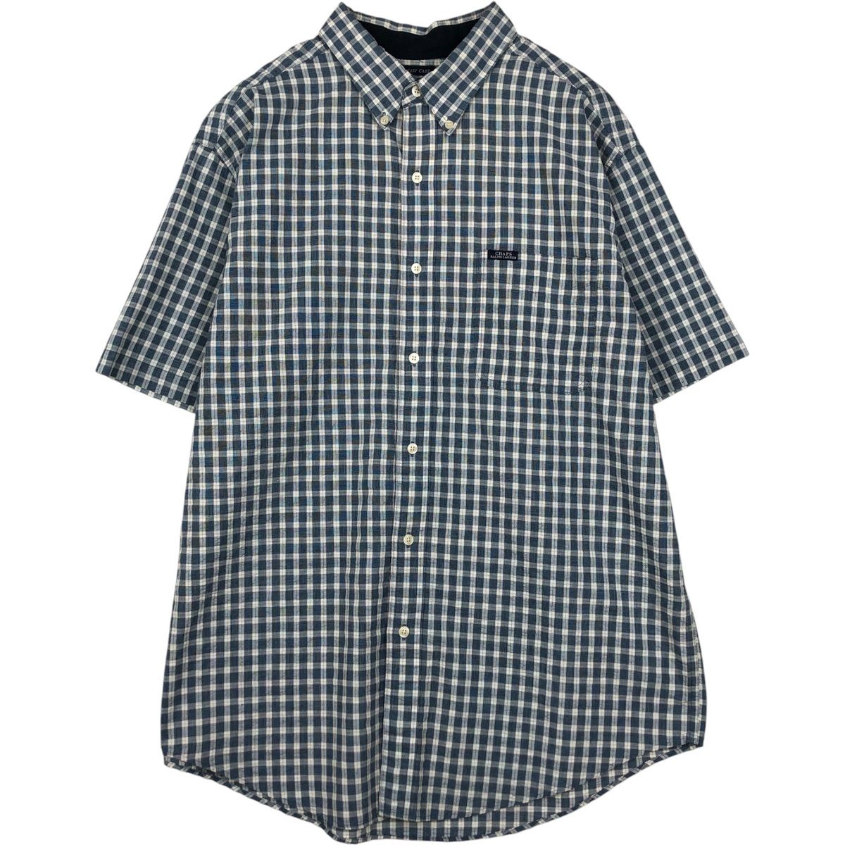古着 ラルフローレン Ralph Lauren CHAPS チャップス EASY CARE 半袖 ボタンダウン チェックシャツ メンズXL相当/eaa638328