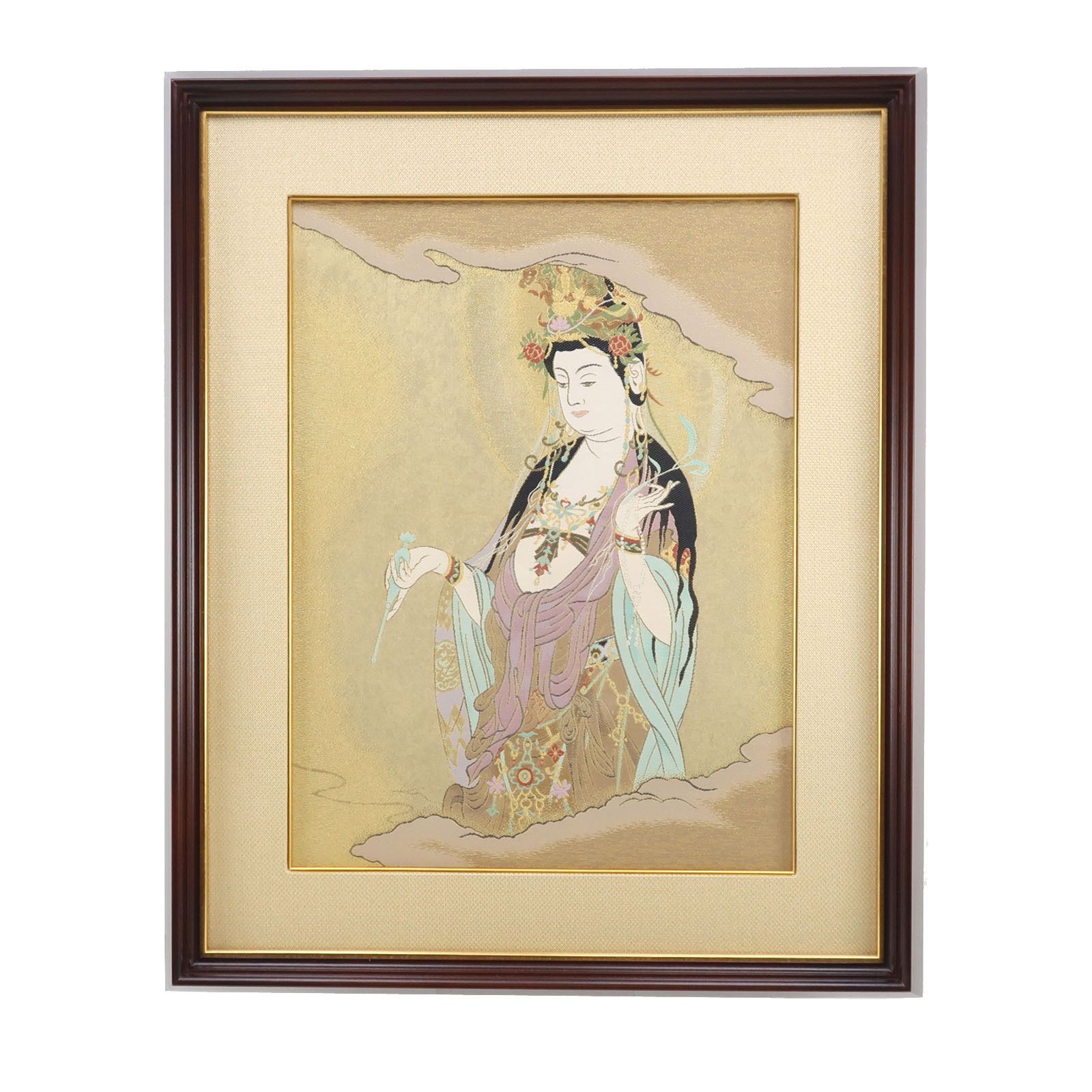 【Kawashima Selkon】川島織物 【 雲上観音像 】 額装 _ 絵画