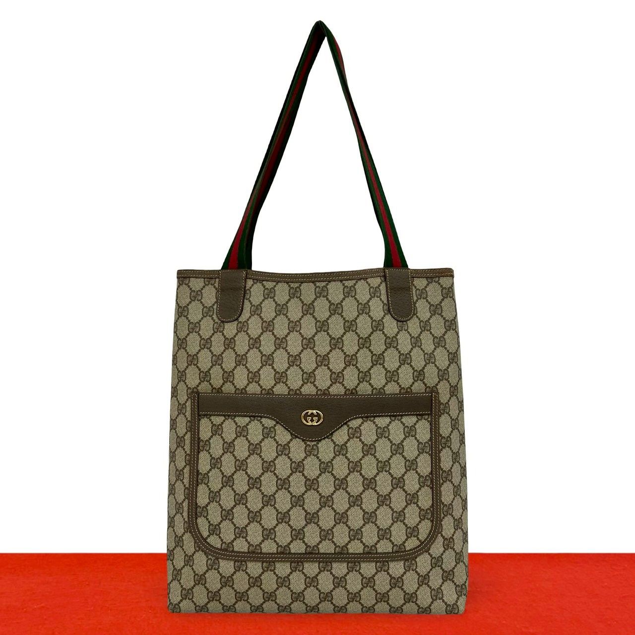 ✿GUCCIオールドグッチ GGロゴシェリーライントートバッグヴィンテージ良品✿ 極 美品 GUCCI グッチ オールドグッチ ヴィンテージ シェリーライン GG