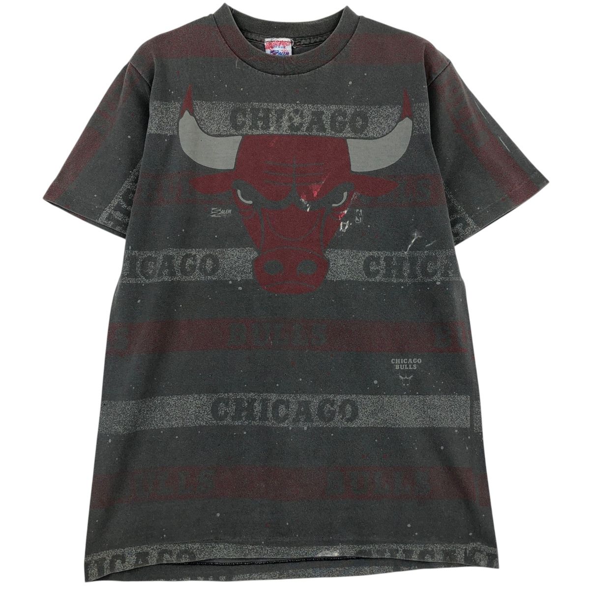 古着 90年代 SALEM SPORTSWEAR NBA CHICAGO BULLS シカゴ ブルズ スポーツプリントTシャツ USA製 メンズS相当 ヴィンテージ/eaa639005
