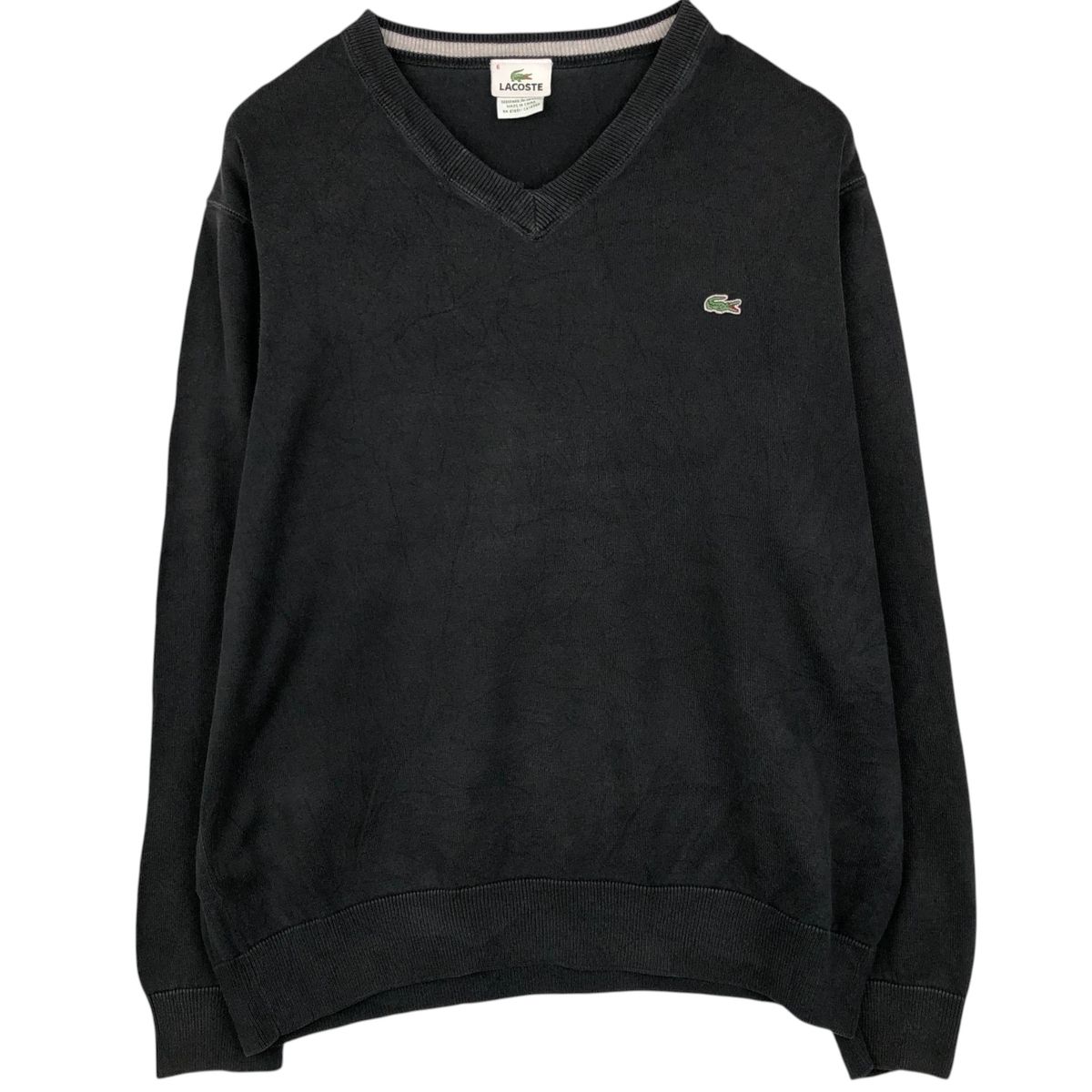 古着 ラコステ LACOSTE フランス企画 Vネック コットンニットセーター 6 メンズXL相当/eaa637254