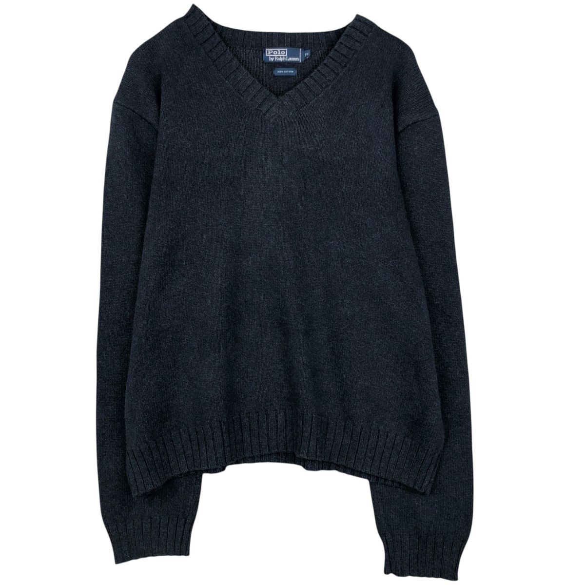 古着 ラルフローレン Ralph Lauren POLO by Ralph Lauren Vネック コットンニットセーター メンズXL相当/eaa637258