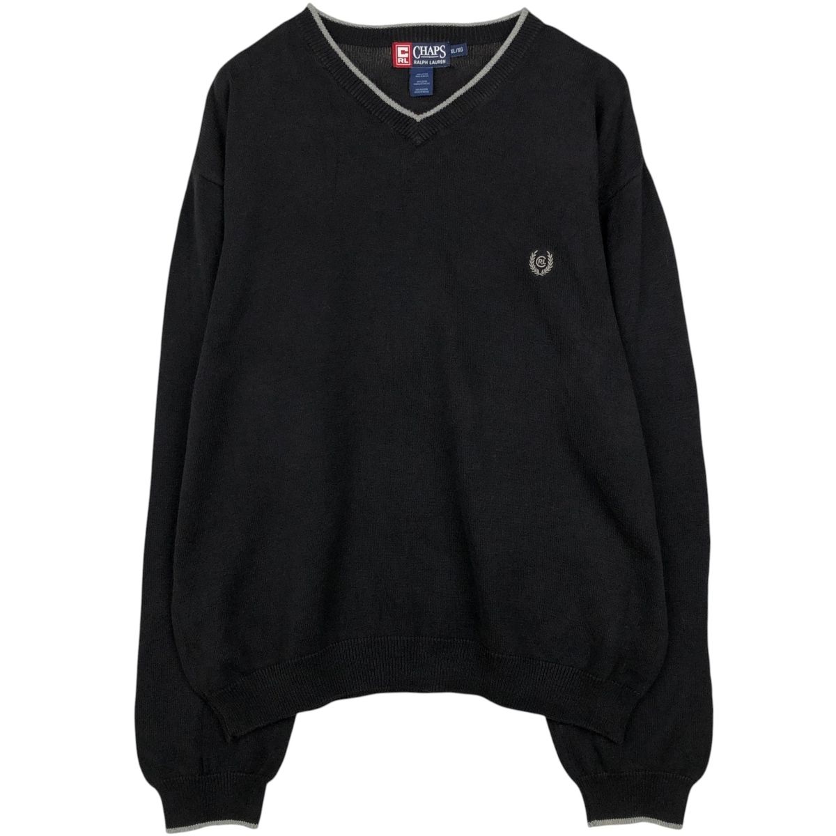 古着 ラルフローレン Ralph Lauren CHAPS チャップス Vネック コットンニットセーター メンズXL相当/eaa637265