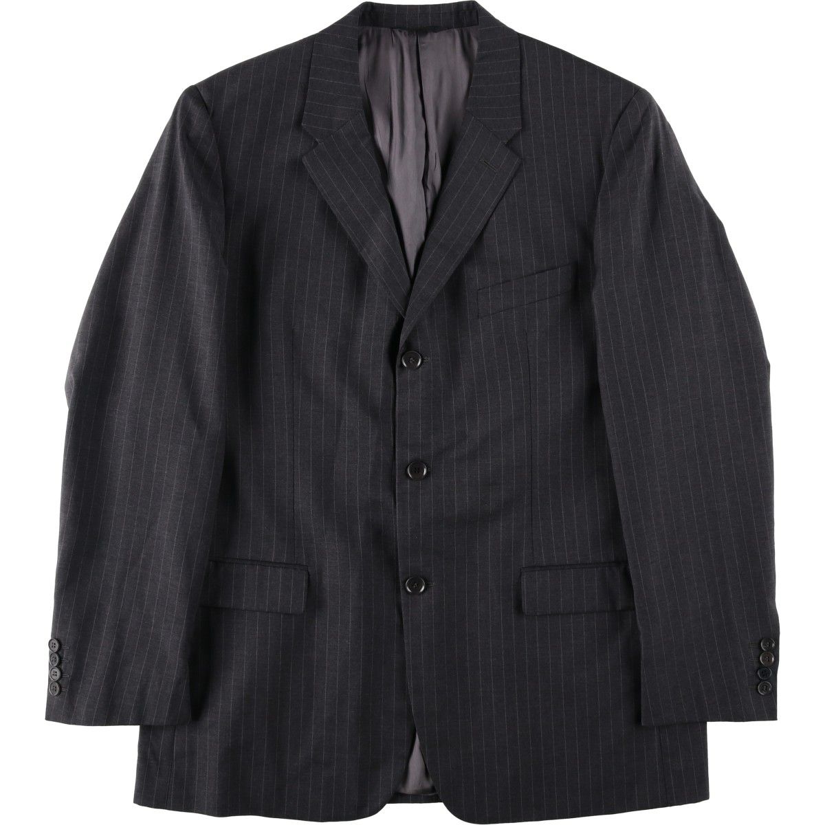 古着 カルバンクライン Calvin klein collection ストライプ柄 ウールテーラードジャケット メンズM相当/eaa638144