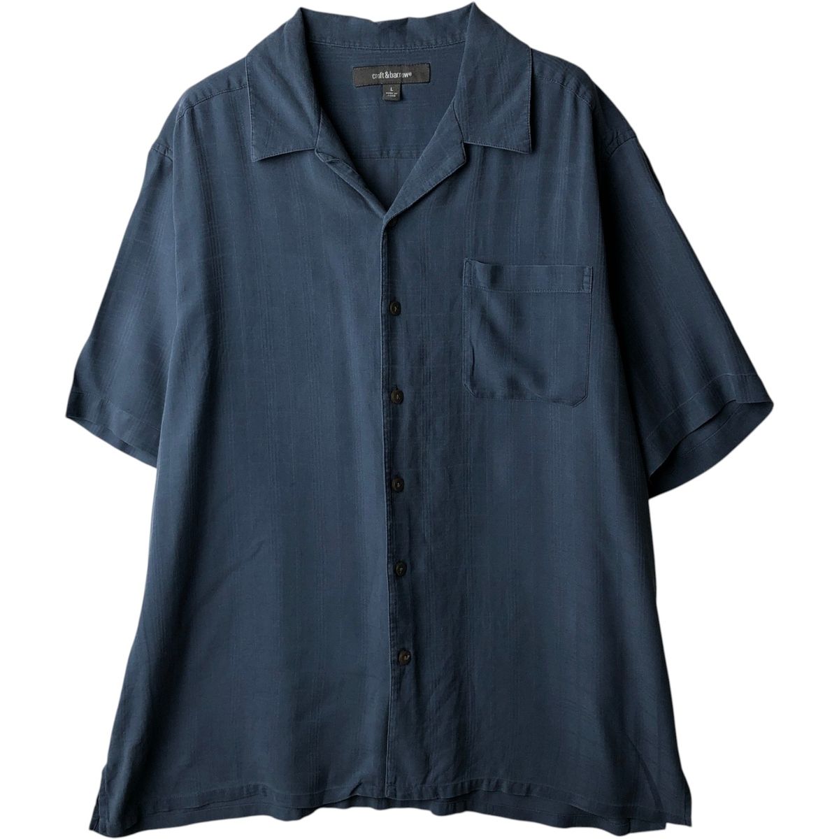 古着 クラフトアンドバロー CROFT&BARROW チェック柄 半袖 オープンカラー シルクシャツ ボックスシャツ メンズL相当/eaa639299