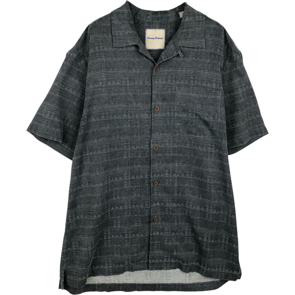 古着 トミーバハマ Tommy Bahama 総柄 半袖 オープンカラー シルクシャツ ボックスシャツ メンズM相当/eaa634352