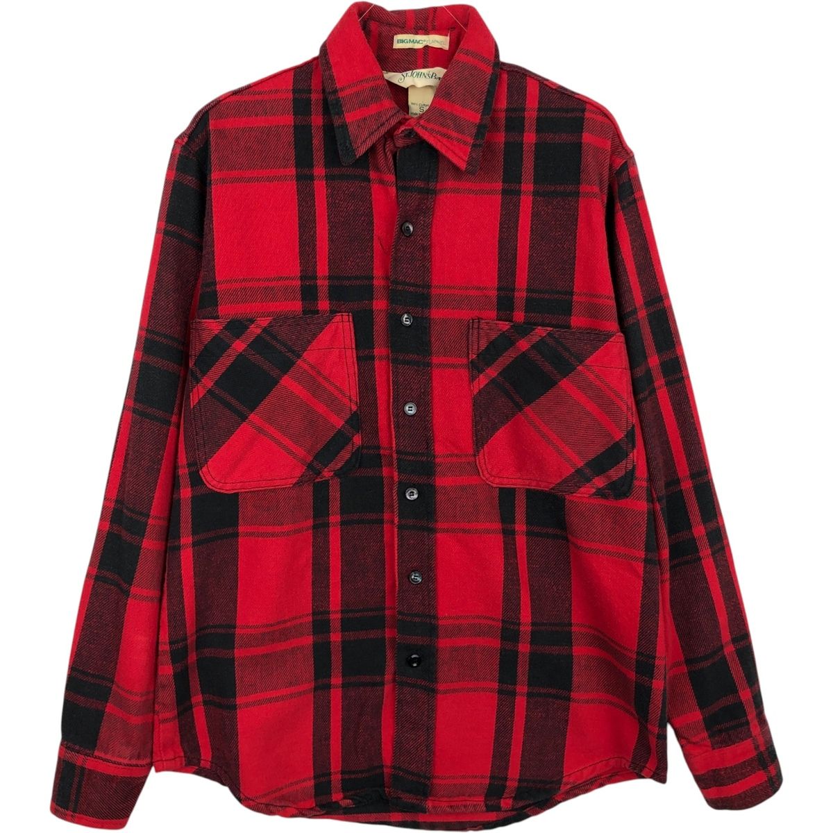古着 セントジョンズベイ ST. JHON'S BAY BIGMAC FLANNEL 長袖 フランネルチェックシャツ USA製 メンズS相当/eaa637980
