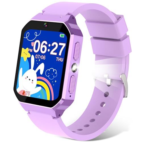 キッズ 腕時計 子供用 スマートウォッチ 【1.69インチ 40万高画素】 smart watch for kids 女の子 男の子 おもちゃ 歩数計 自撮り 録音 音楽再生 英語学習カード オーディオブック 32種類ゲーム アラーム キッズ db4c6a01