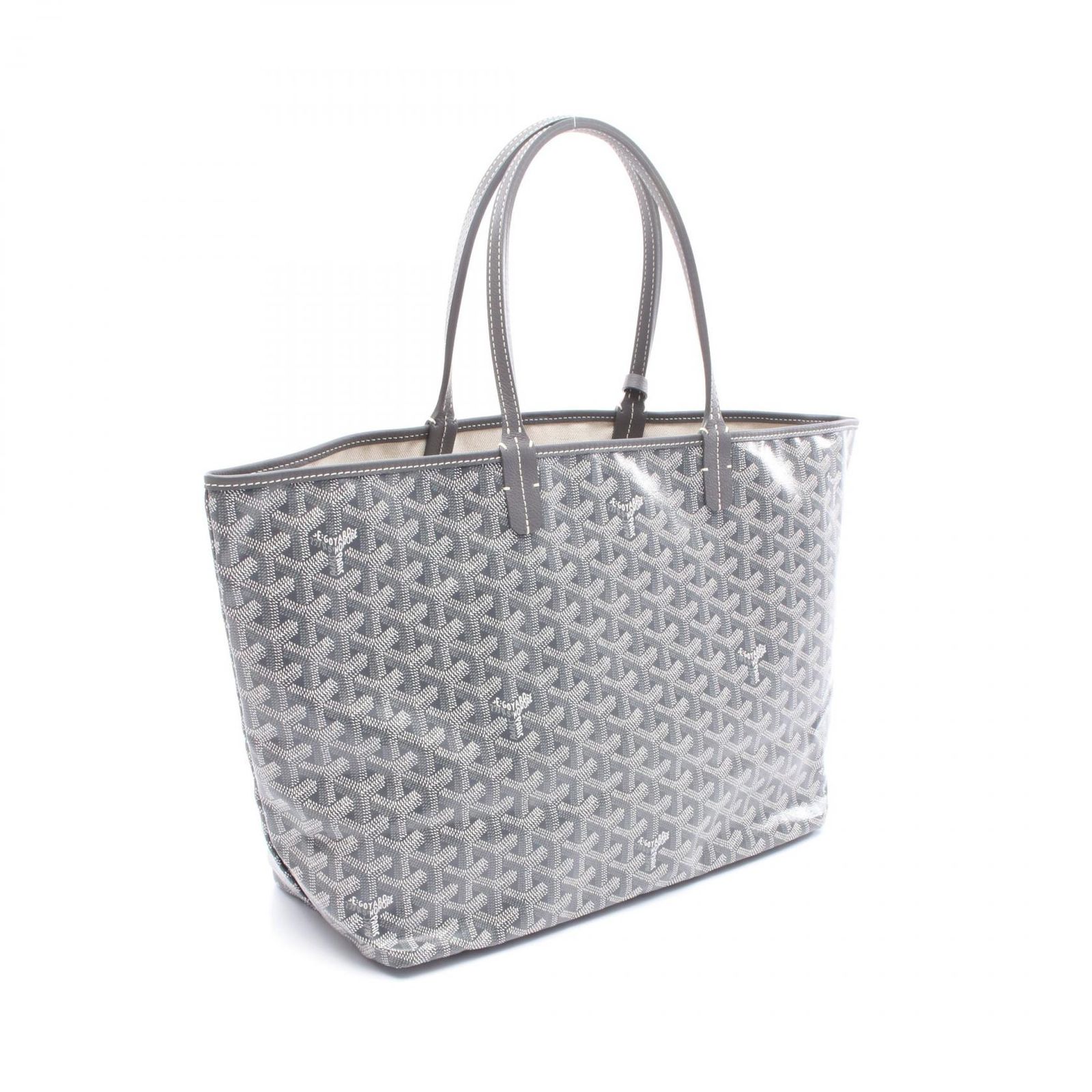ゴヤール GOYARD トートバッグ サンルイPM グレー PVCコーティング 