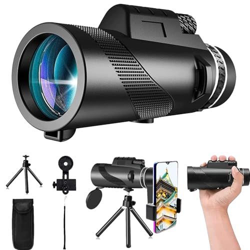 80x100 単眼鏡 高倍率 望遠鏡 スマホ望遠レンズ 高倍率 スマホレンズ 小型 片手操作 品質な視界 写真撮る 単眼望遠鏡 高級Bak4プリズム 高透過率 防水 広角レンズ 伸縮式三脚、携帯電話ホルダー、キャリングポーチ、野球観戦、 バー d90d707f