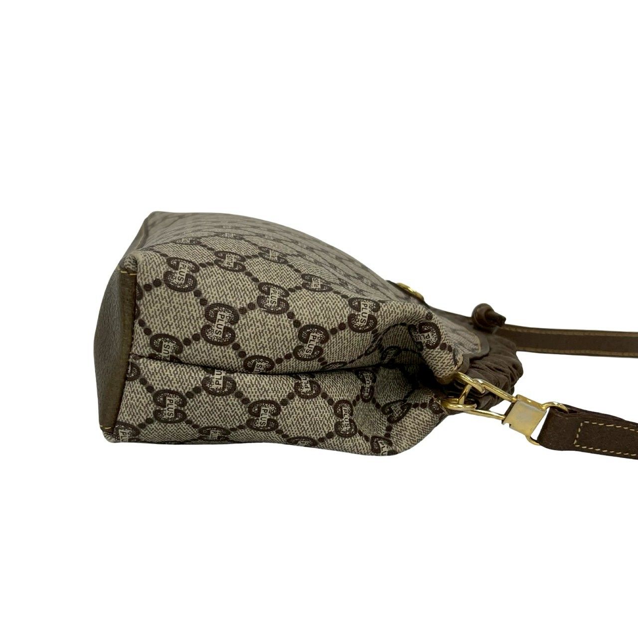 極 美品 GUCCI グッチ オールドグッチ ヴィンテージ グッチプラス ロゴ 金具 レザー ショルダーバッグ ポシェット ブラウン 19821 極 美品 GUCCI グッチ オールドグッチ ヴィンテージ グッチプラス 金具
