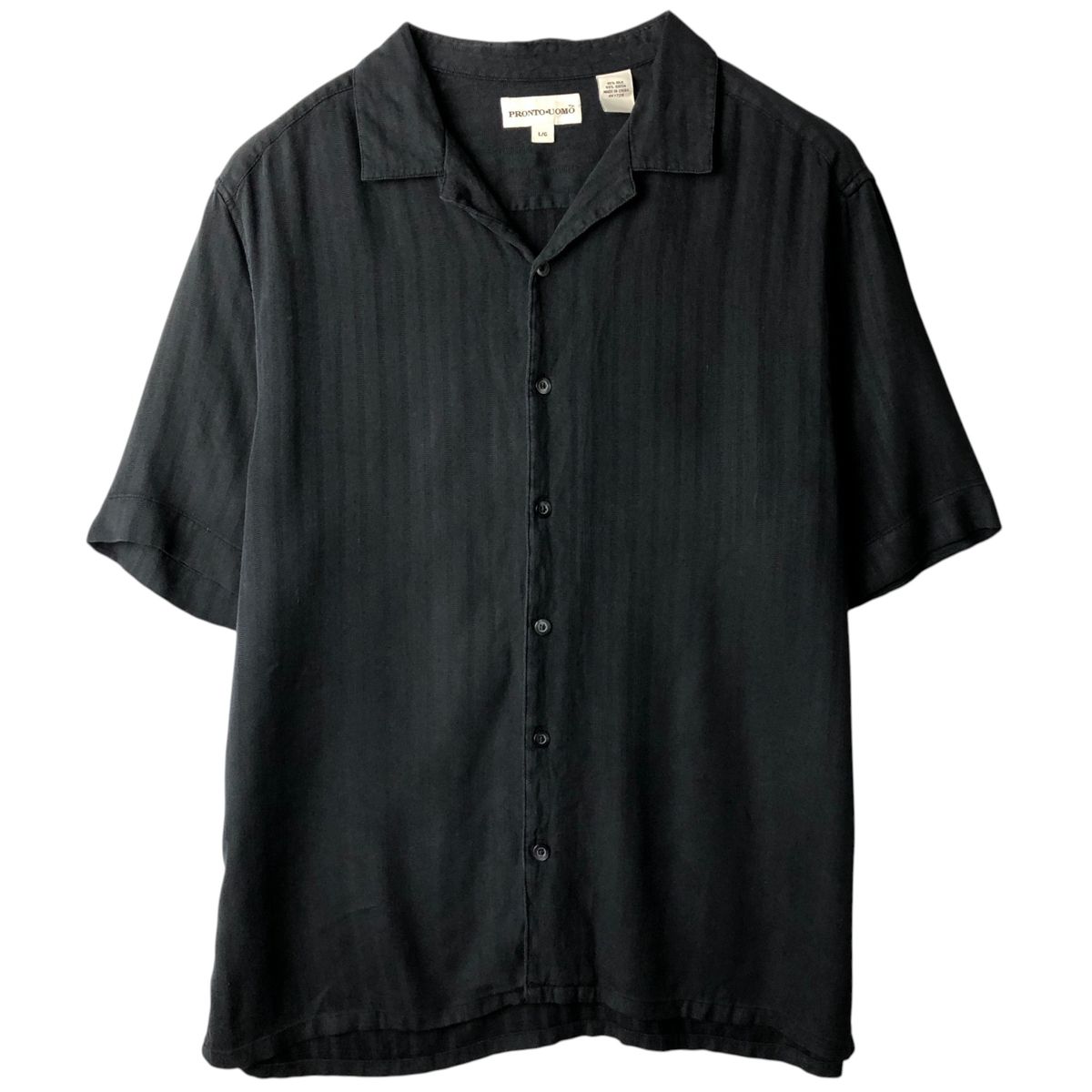 古着 PRONTO UOMO 半袖 オープンカラー レーヨン×シルクシャツ ボックスシャツ メンズL相当/eaa639324