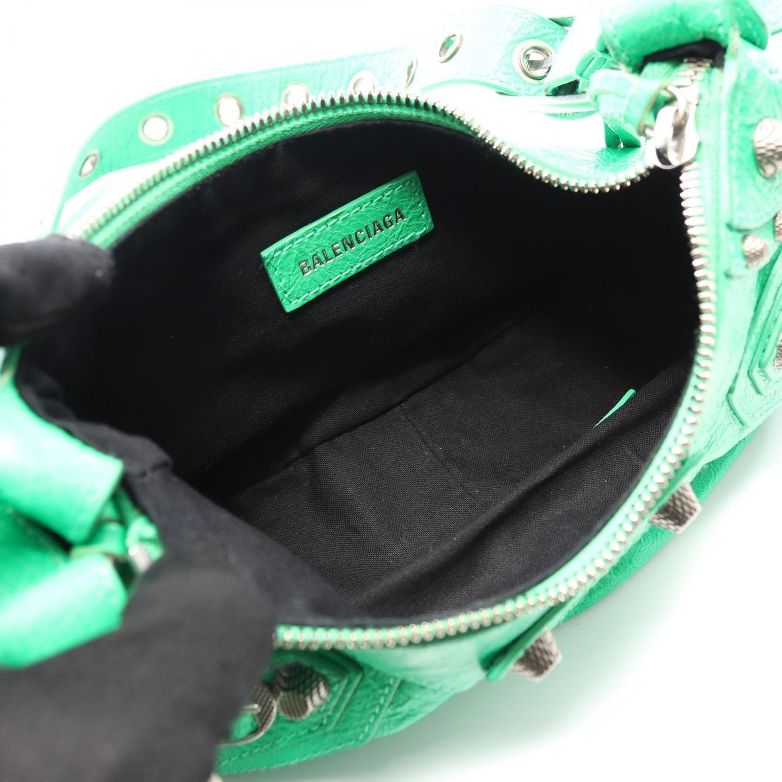バレンシアガ BALENCIAGA ショルダーバッグ LE CAGOLE グリーン レザー 