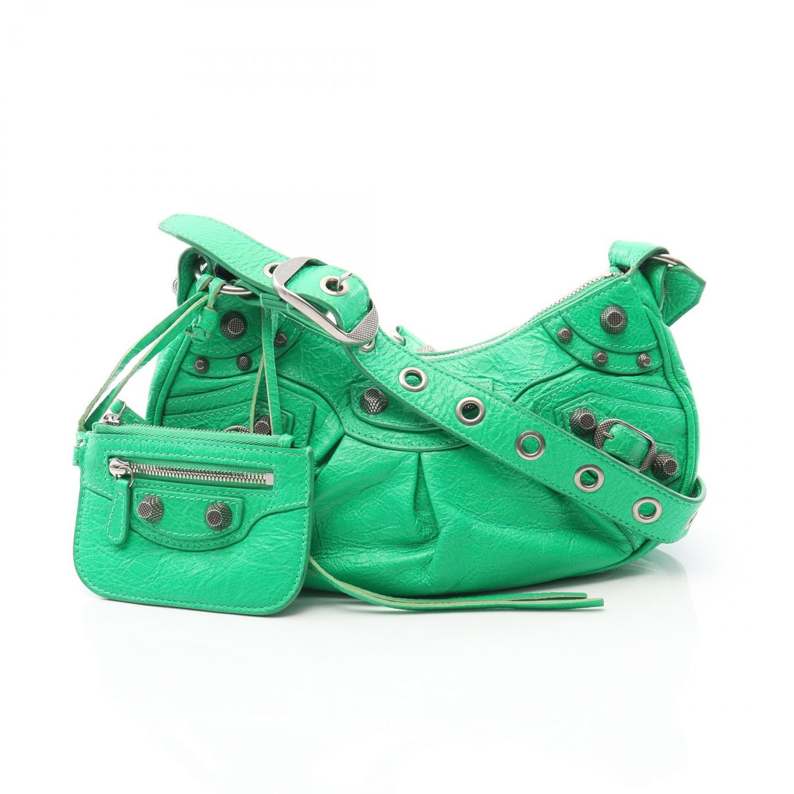 バレンシアガ BALENCIAGA ショルダーバッグ LE CAGOLE グリーン レザー