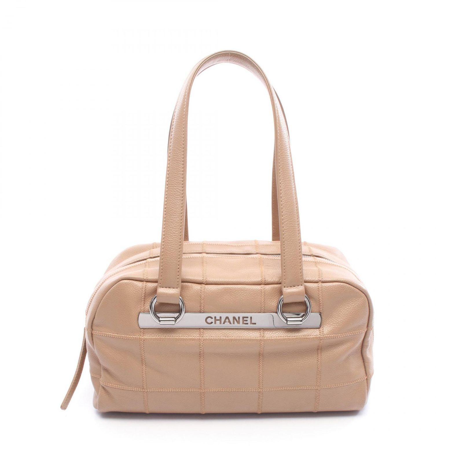 シャネル CHANEL ボストンバッグ チョコバー A36135 ベージュ レザー カーフ（牛革） チョコバー ボストンバッグ レディース Used B