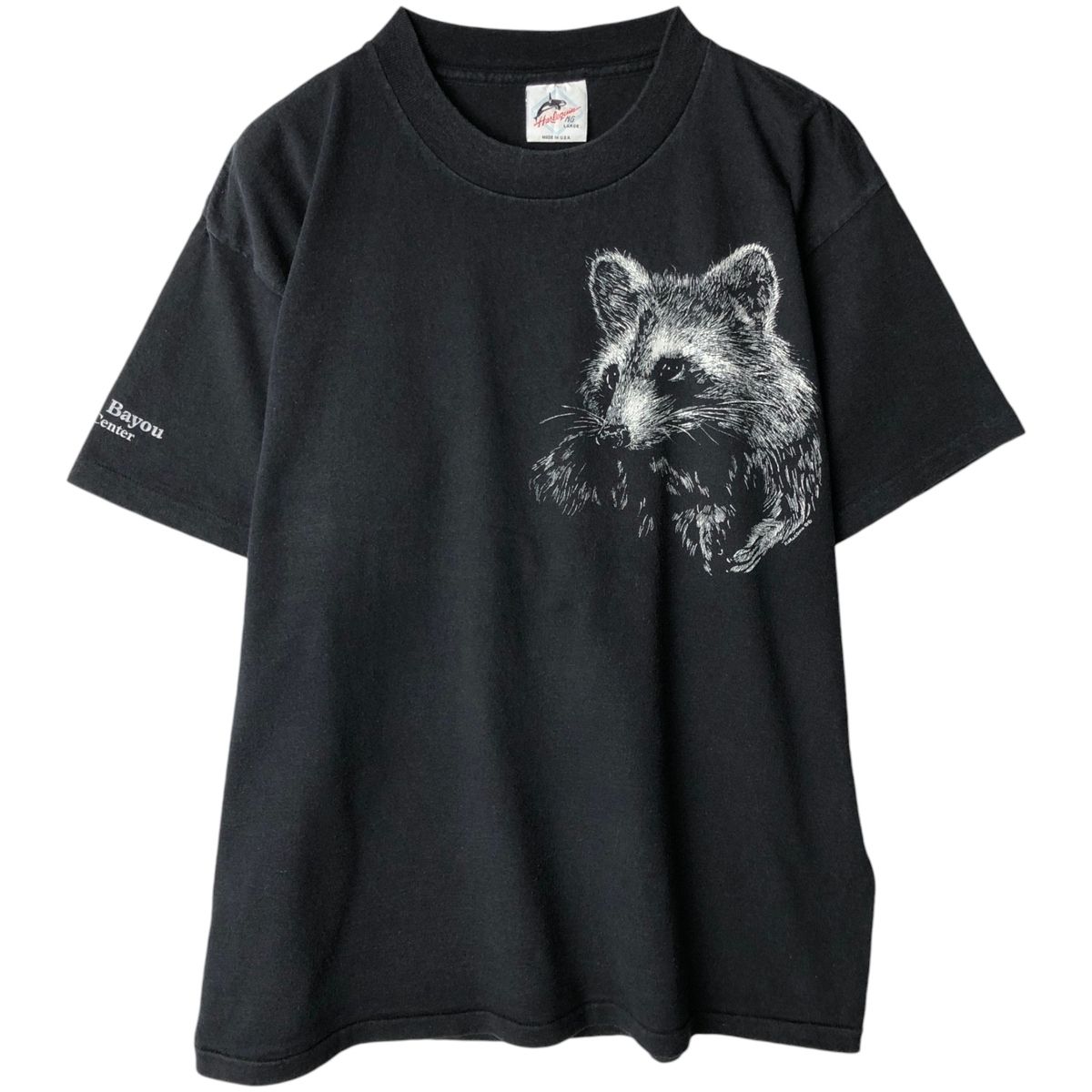 古着 ~90年代 Harlequin アライグマ柄 アニマルTシャツ USA製 メンズL相当 ヴィンテージ/eaa639014