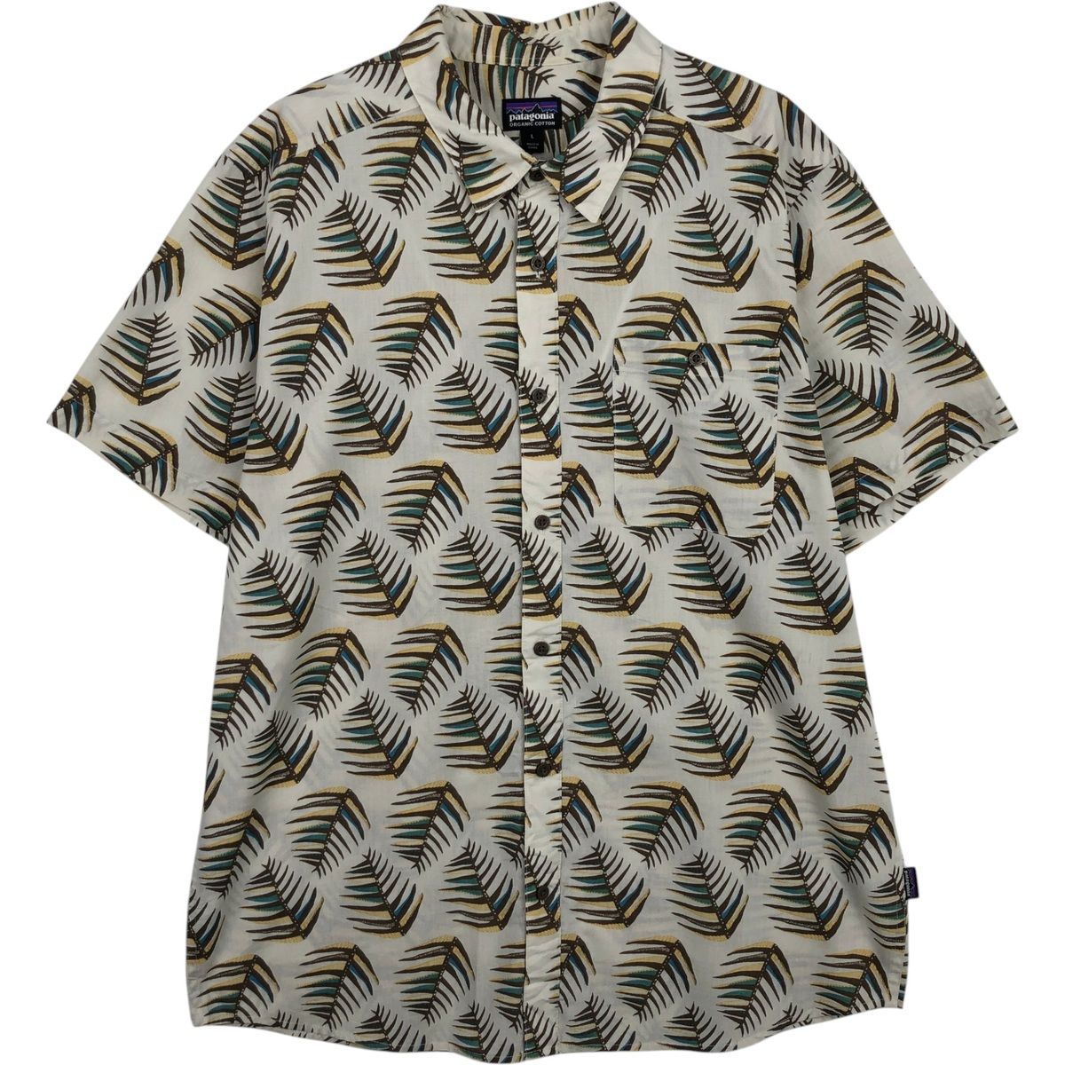 古着 パタゴニア Patagonia ORGANIC COTTON オーガニックコットン 52691SP19 総柄 半袖 コットンシャツ メンズL相当/eaa640010
