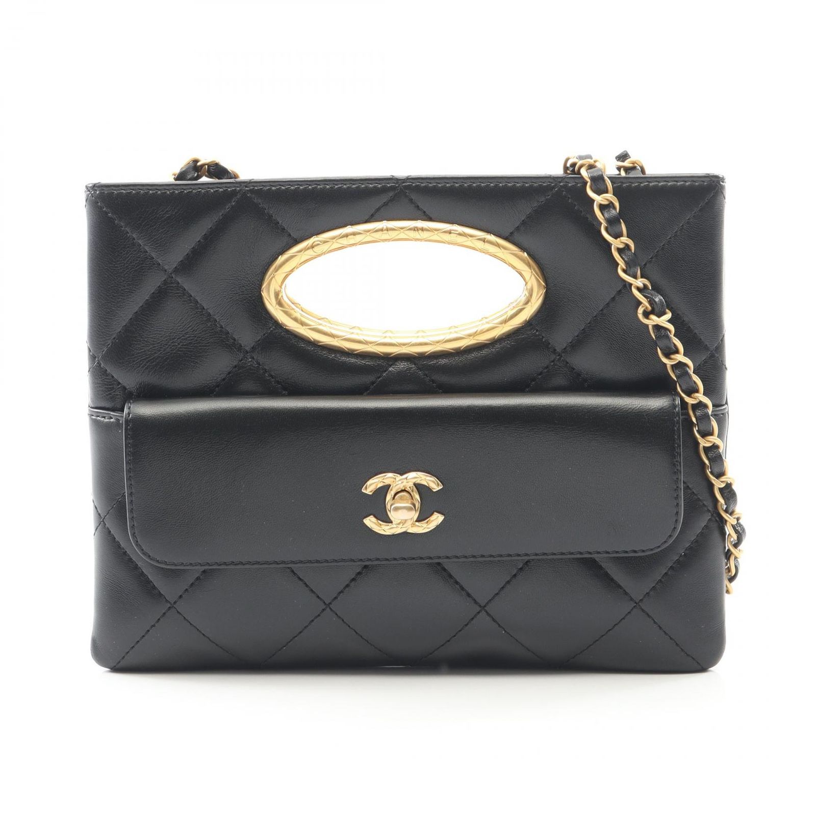 シャネル CHANEL ショルダーバッグ マトラッセ AS5038 ブラック ラムスキン（羊革） マトラッセ チェーンクラッチ レディース Used A