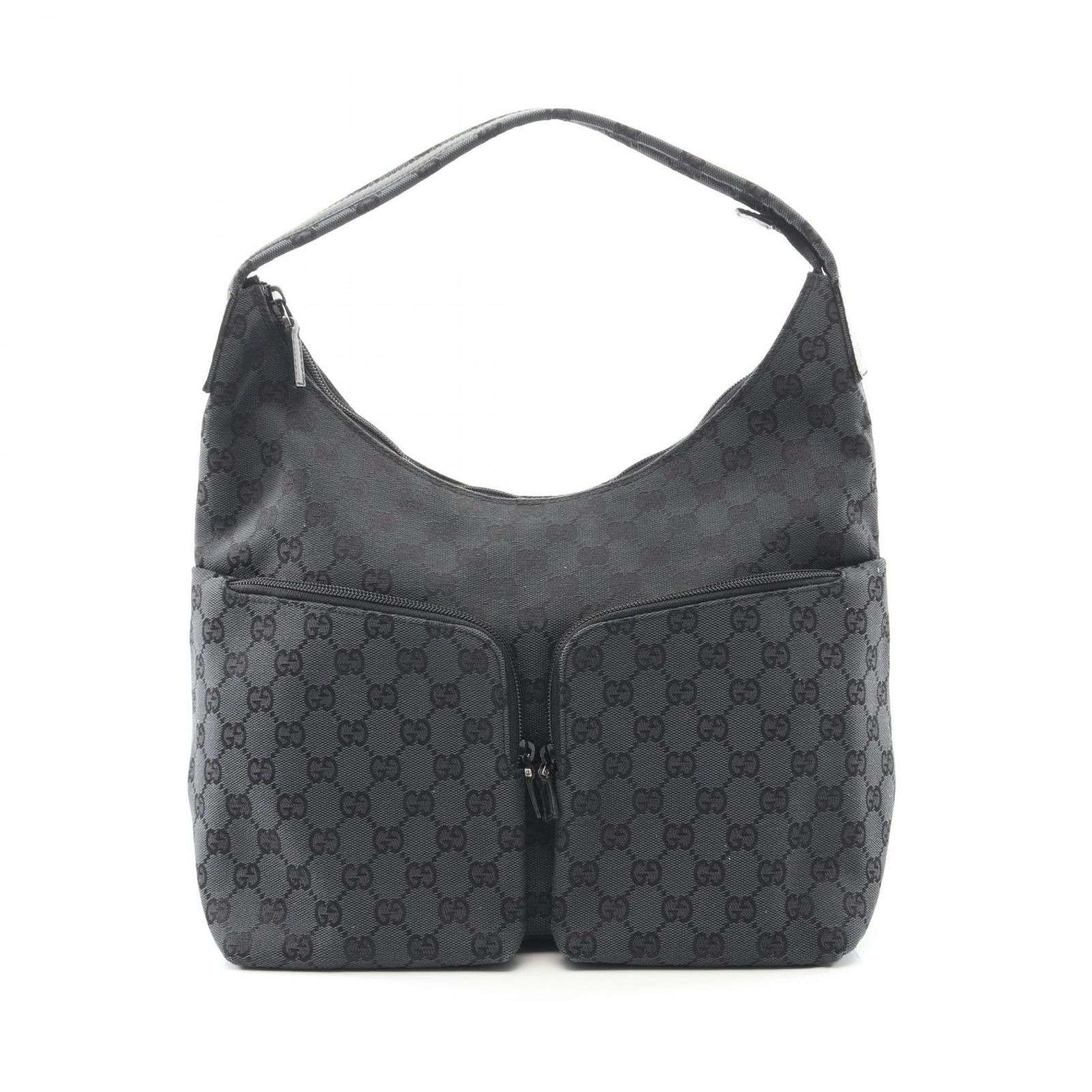 グッチ GUCCI ショルダーバッグ GG柄 001・3380・002058 ブラック キャンバス レザー ショルダーバッグ レディース Used A