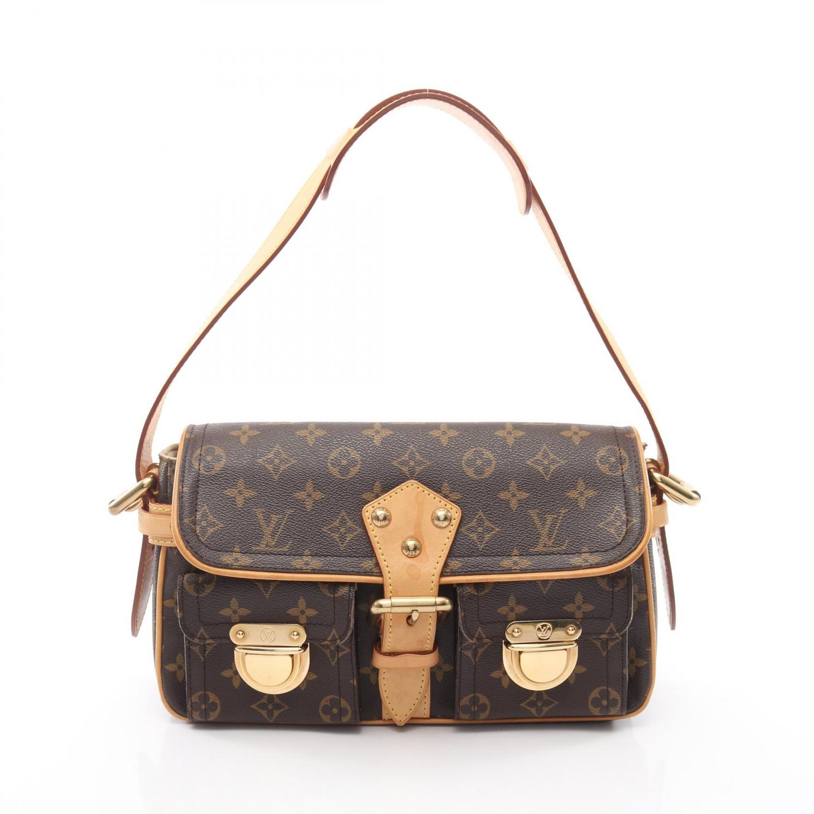 ルイ・ヴィトン LOUIS VUITTON ショルダーバッグ ハドソンPM M40027 PVCコーティングキャンバス レザー ハドソンPM レディース Used B
