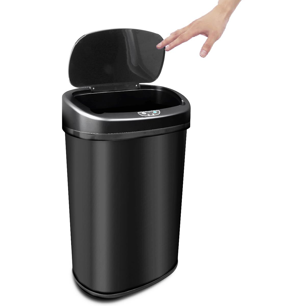 WEIMALL ゴミ箱 45L 48L 自動開閉 スチール センサー 大容量 スリム おしゃれ 電池式 キッチン 生ゴミ テレビで話題 (ブラック) FHB003BKso